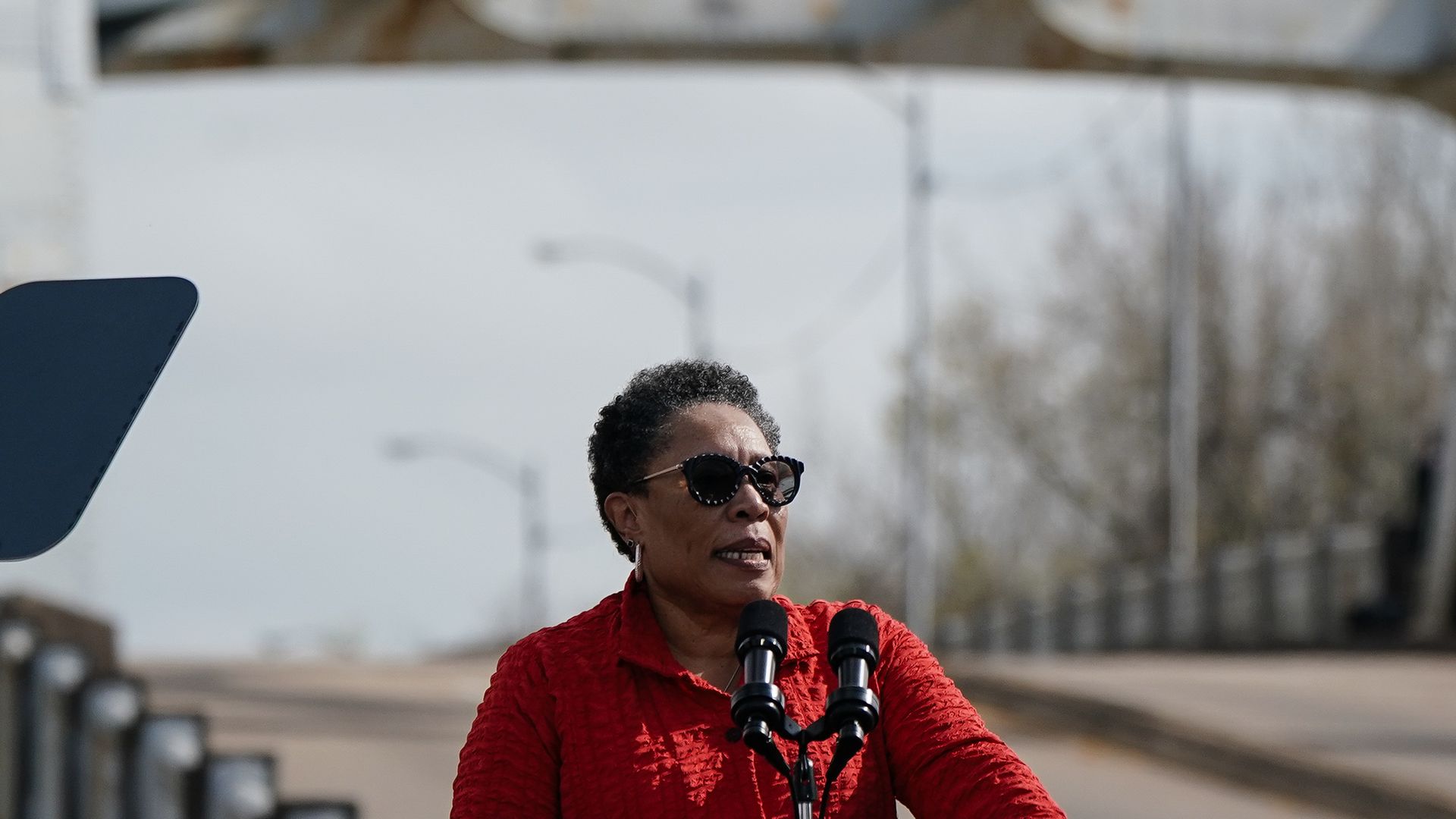 Housing and Urban Development Secretary Marcia Fudge speaking in Selma, Alabama, on March 3.