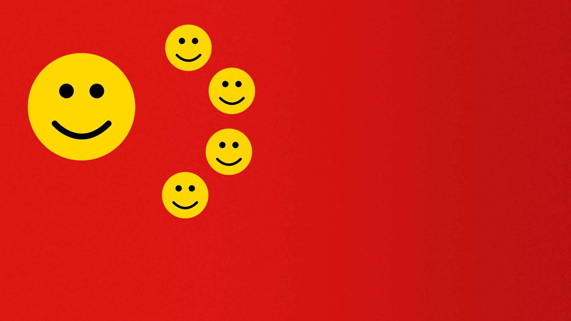 Illustration of China's flag with smiley faces replacing the stars.