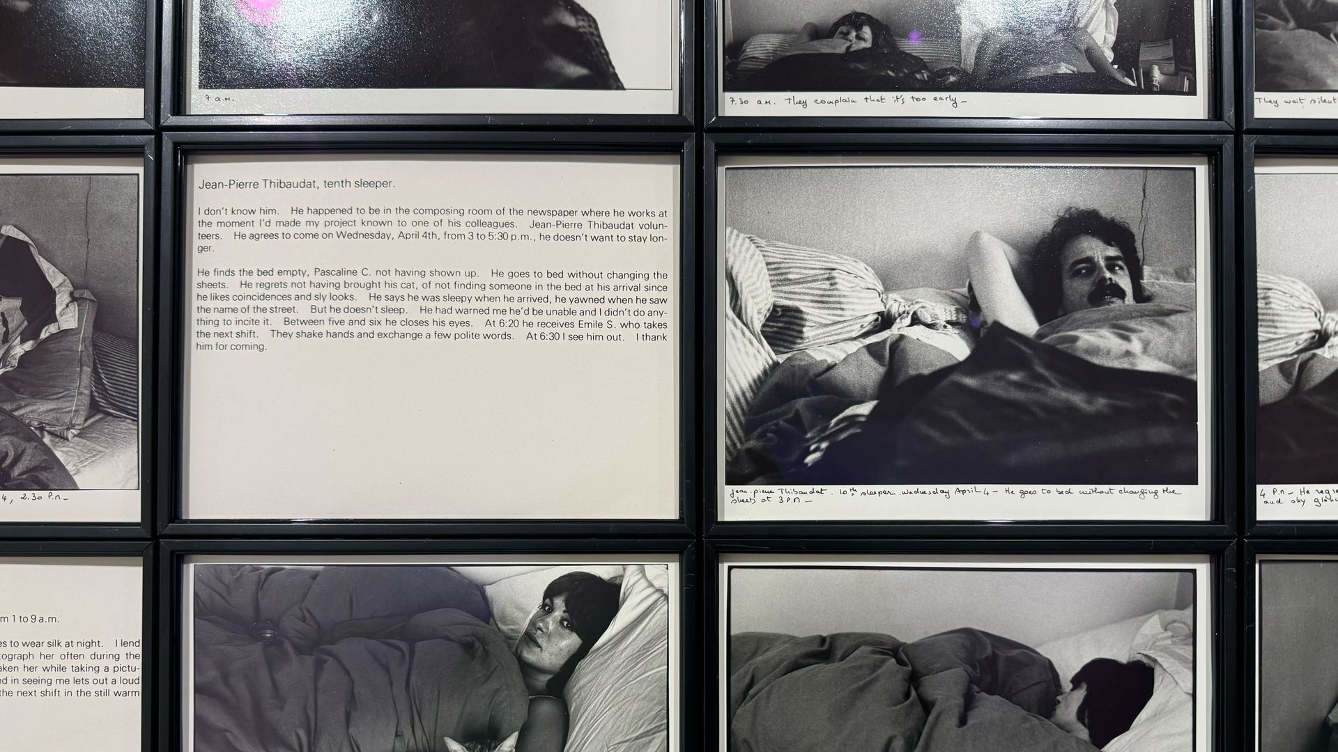 a photo exhibit in black and white