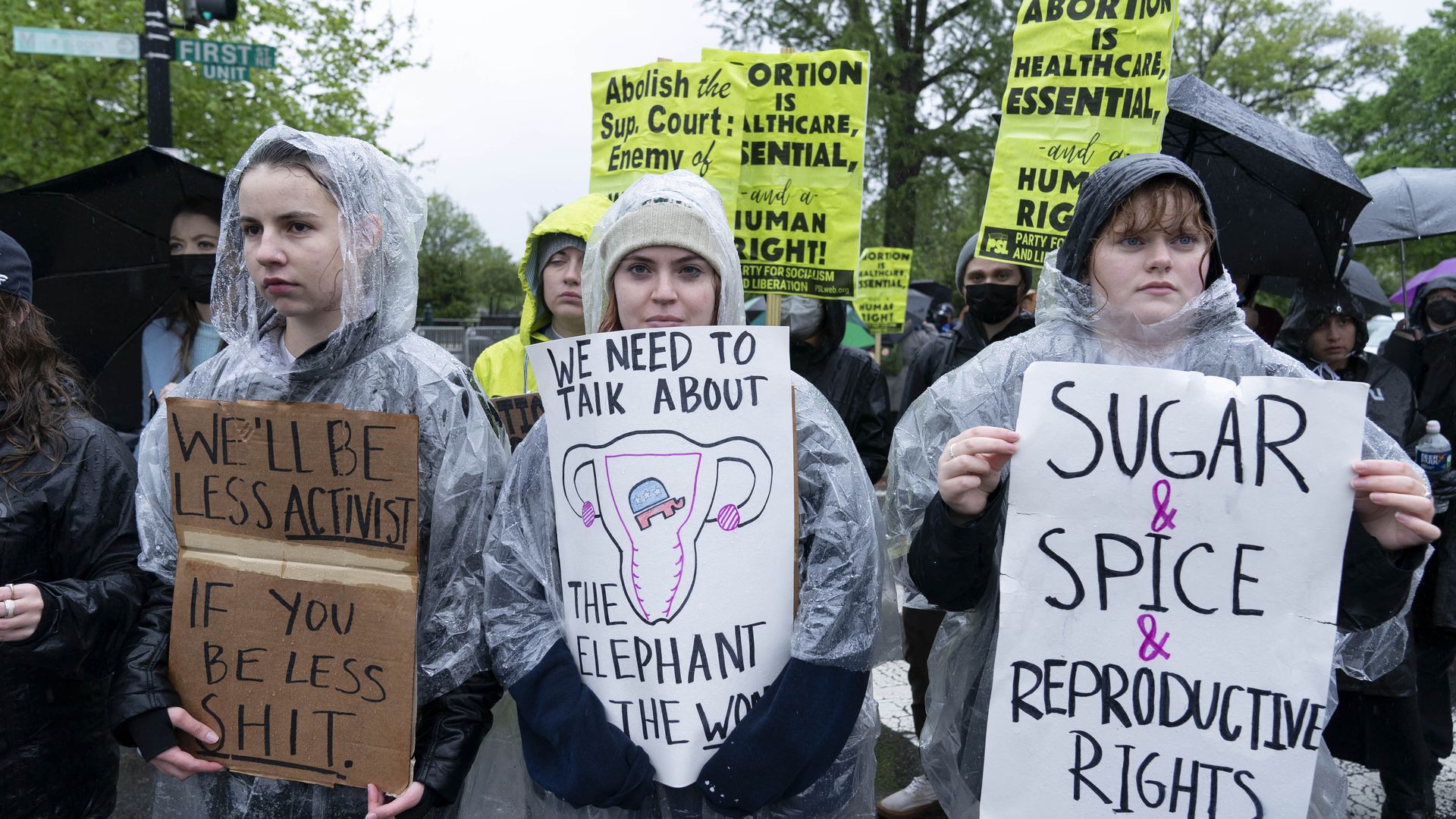 Pro-abortion demonstrators rally for abortion rights outside of the US Supreme Court in Washington, DC, on May 7, 2022. 