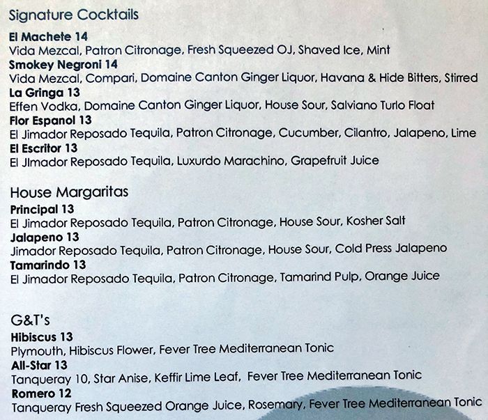 cocktail-menu-at-comida-mexican-restaurant-in-myers-park