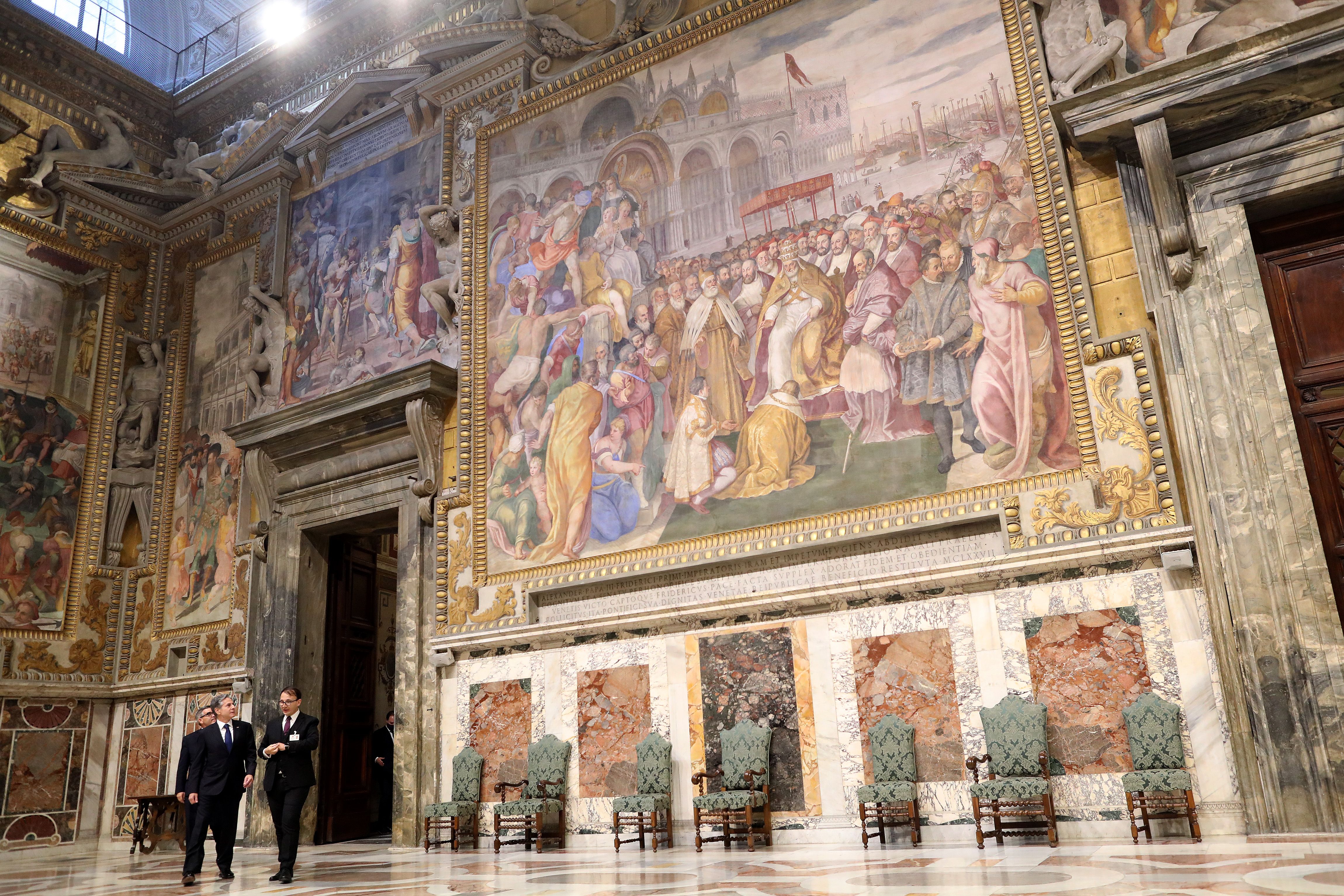 Secretary of State Antony Blinken is seen touring the Vatican.
