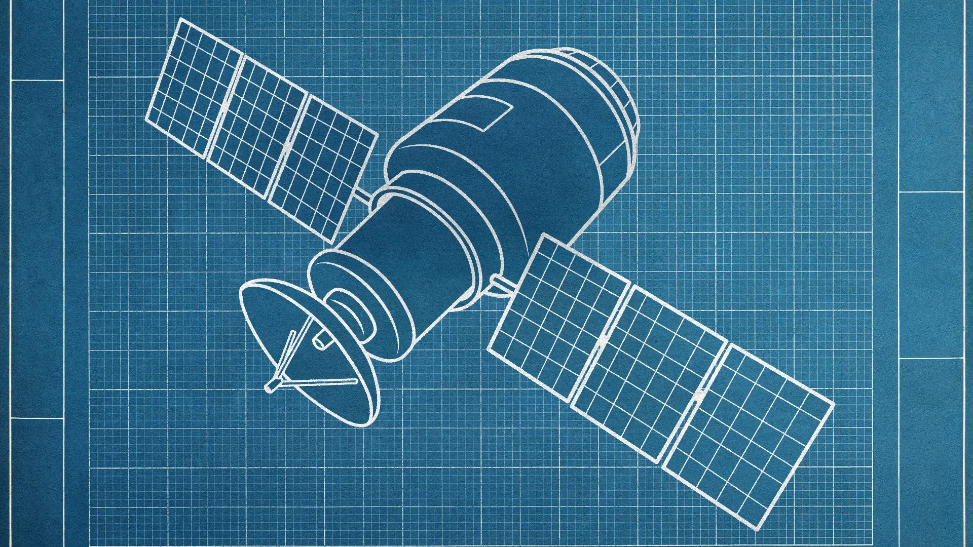 Illustration of satellite blueprints