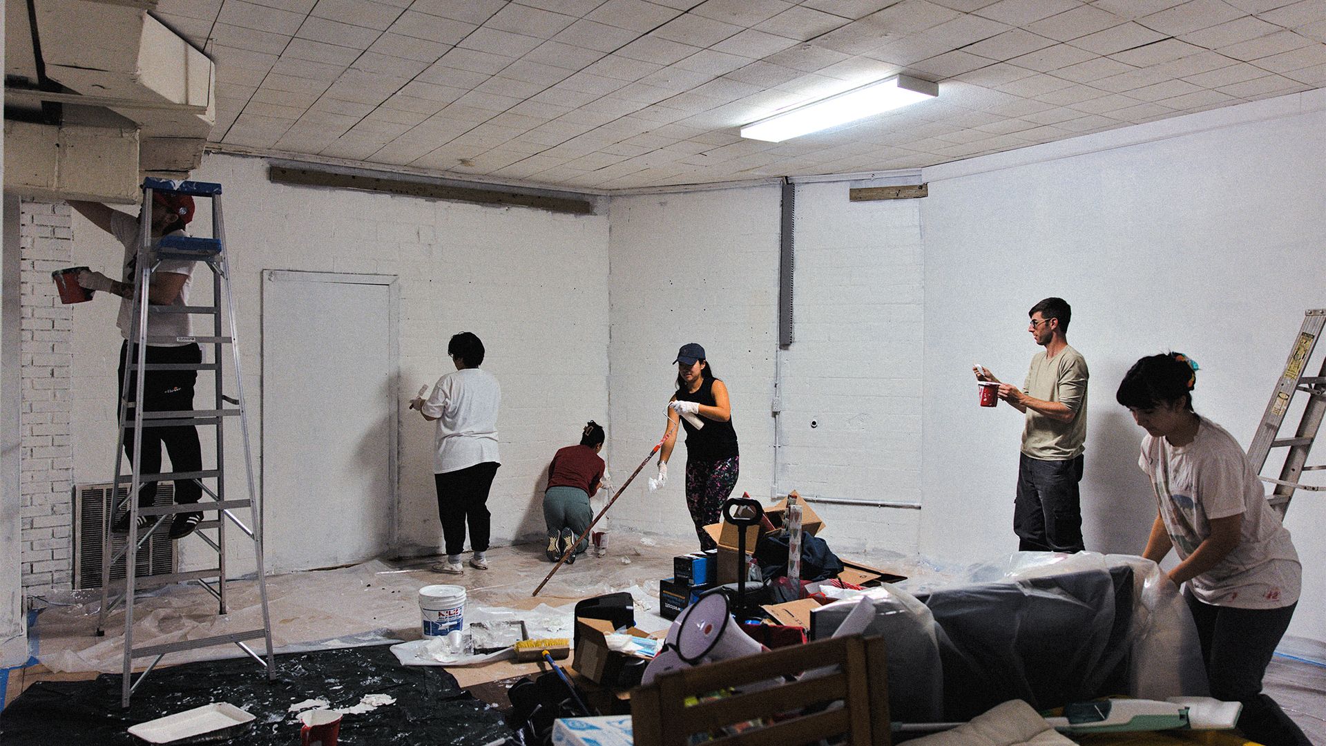 Party for Socialism and Liberation Houston chapter members working on the new cen