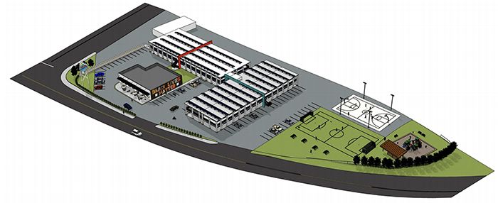 Rendering of the Heal Charlotte campus (LS3P)