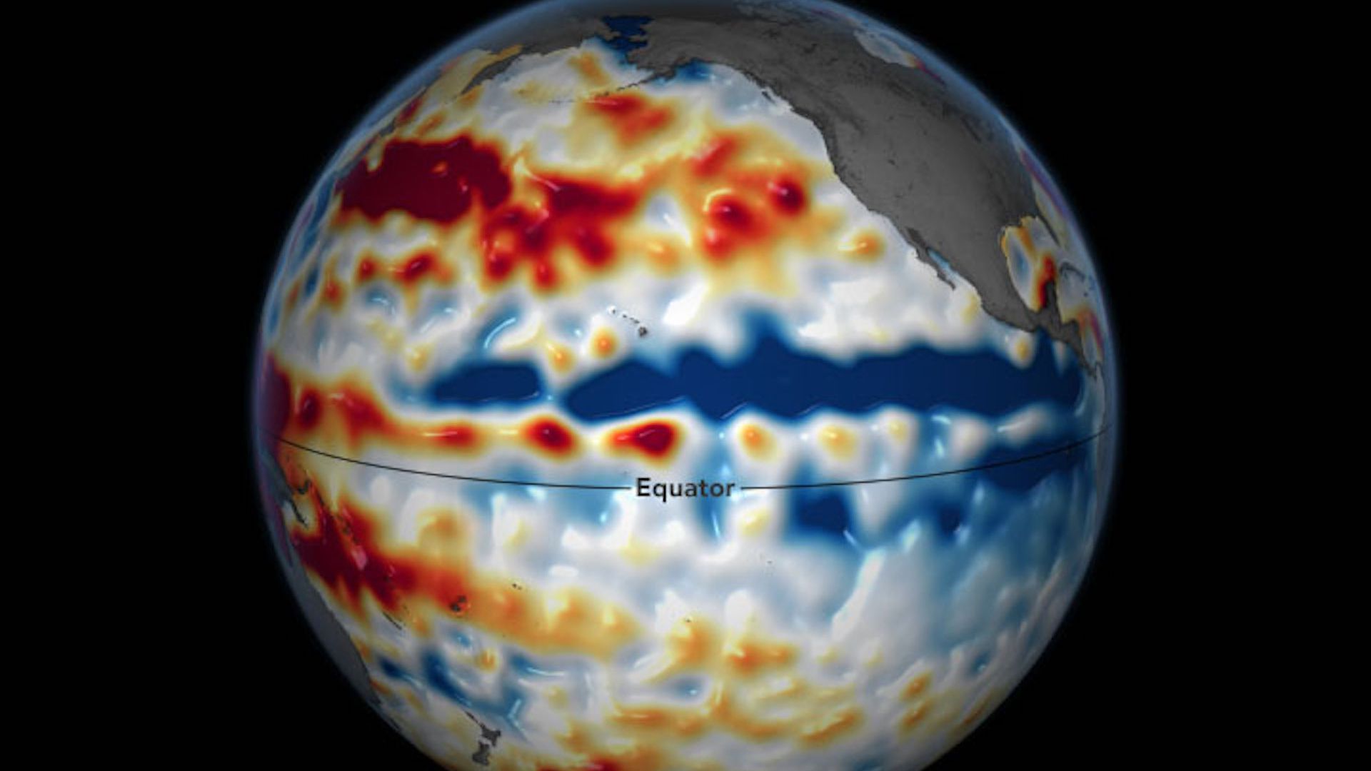 Map showing sea surface height anomalies between Nov. 26-Dec. 5, 2021.
