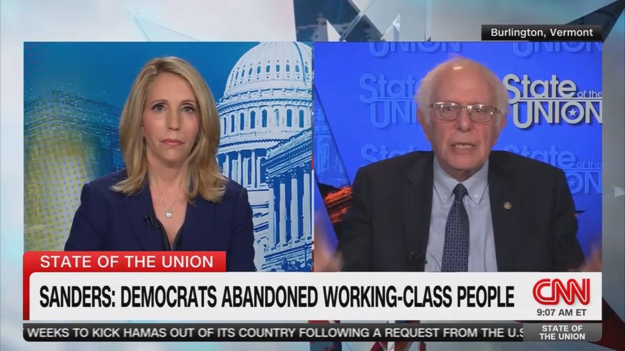 Sen. Bernie Sanders speaks to CNN's Dana Bash during a Nov. 10 "State of the Union" interview about his claim that Democrats abandoned working class people.