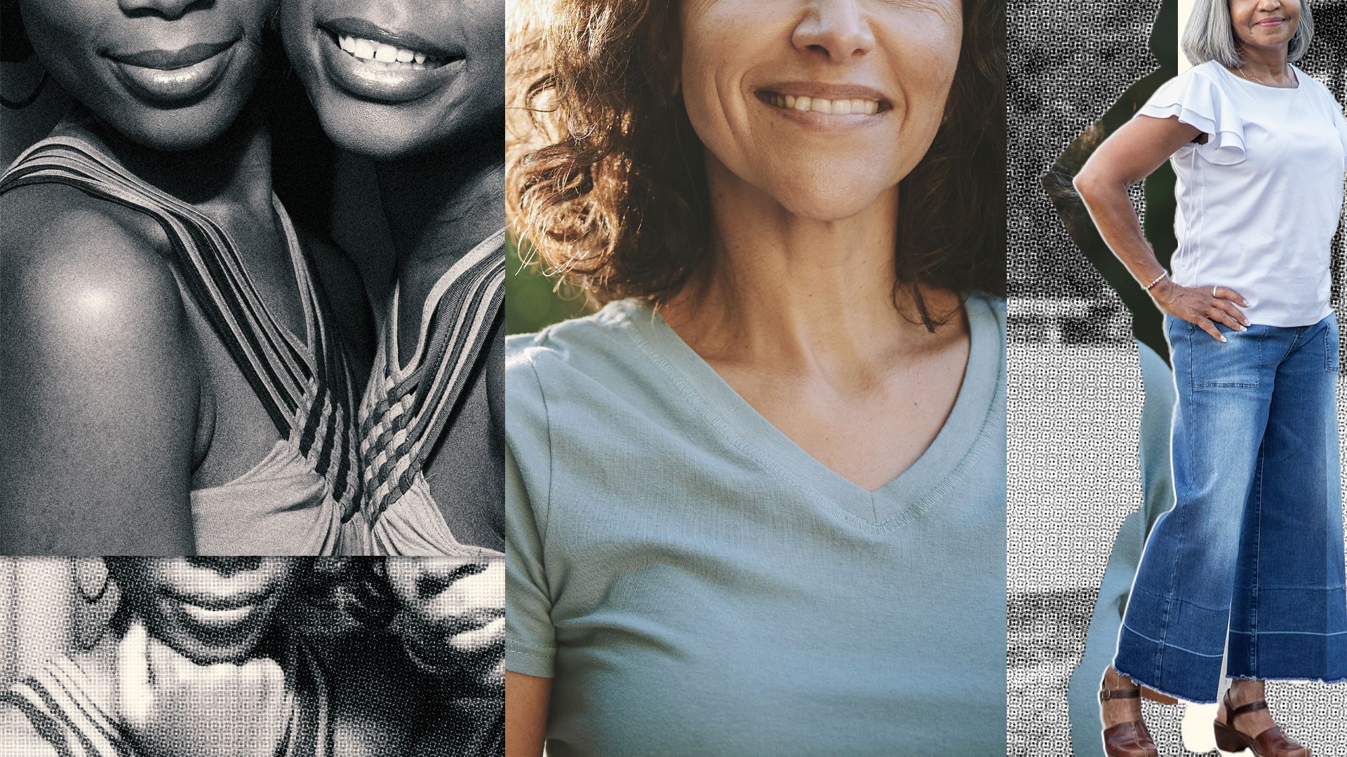 Photo illustration of a grid of various women