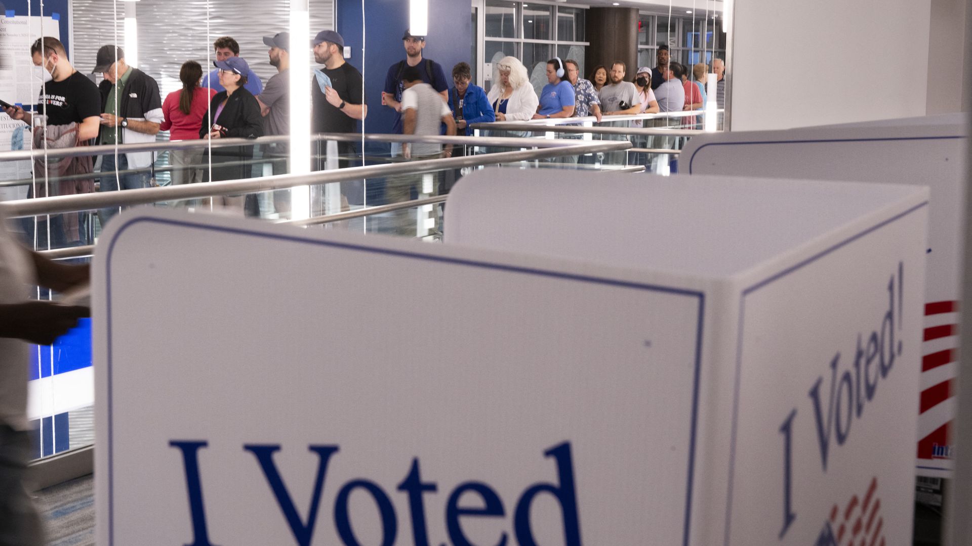People in line to vote