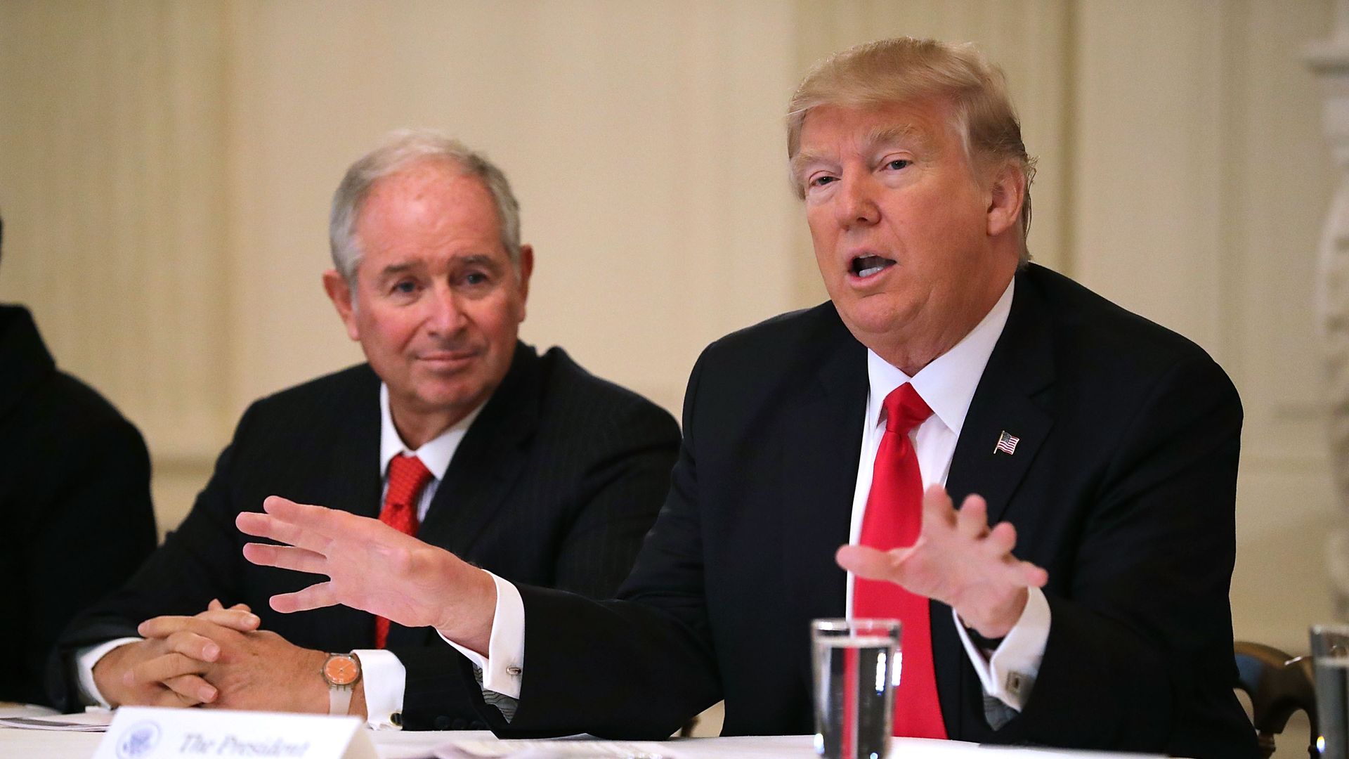 Blackstone Group CEO Steve Schwarzman and President Trump