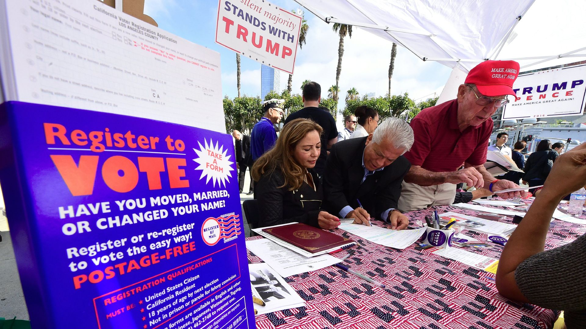 Supporters of then-Republican presidential nominee Donald Trump.