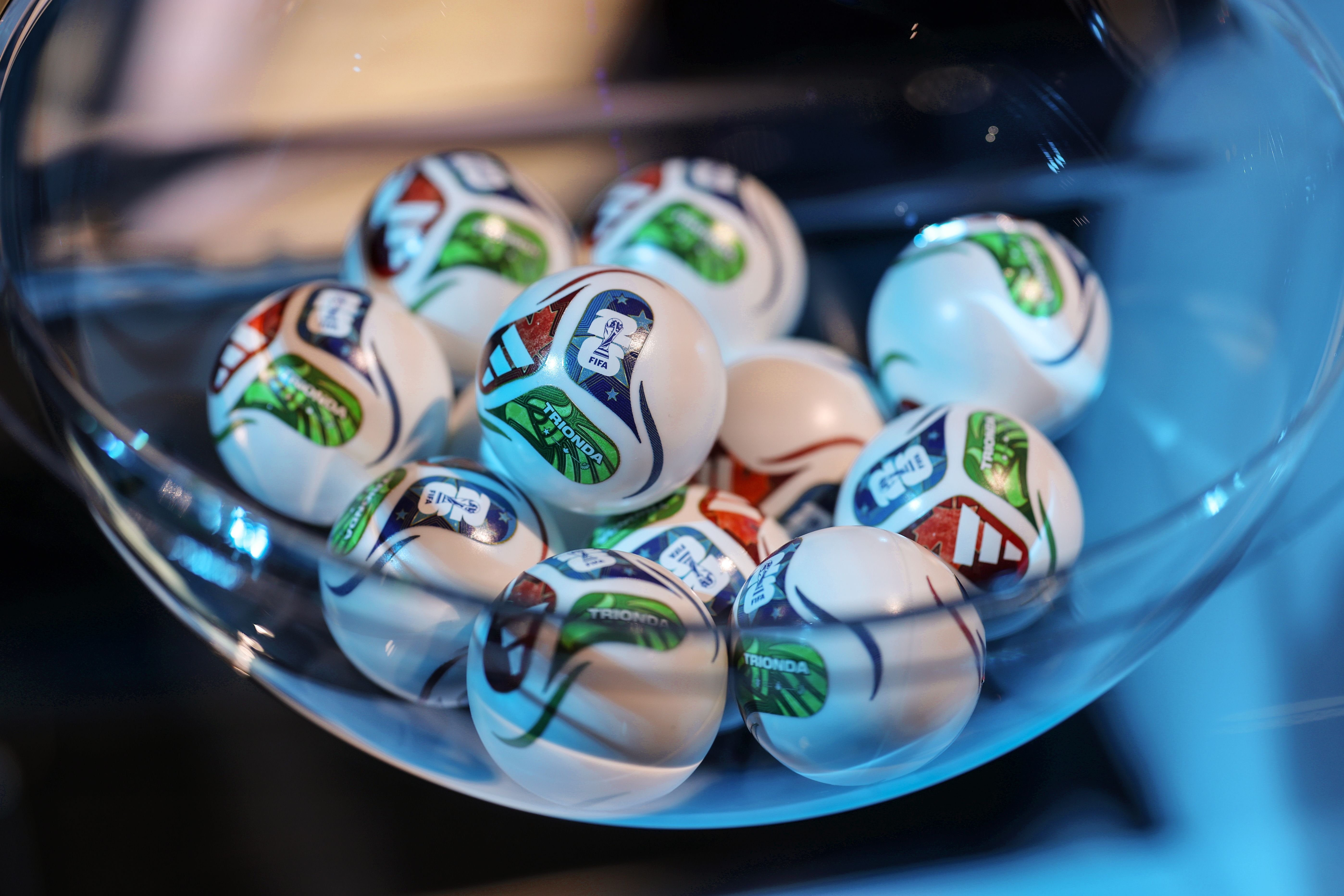 Small balls with country names