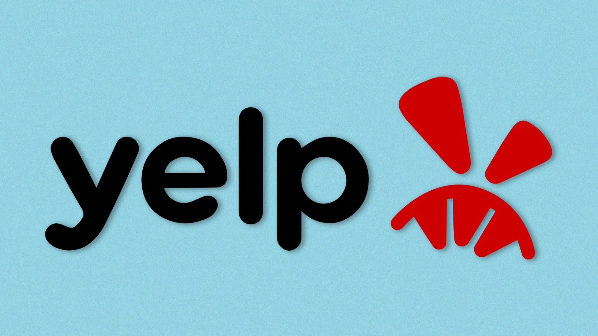 Illustration of Yelp logo with an angry face.