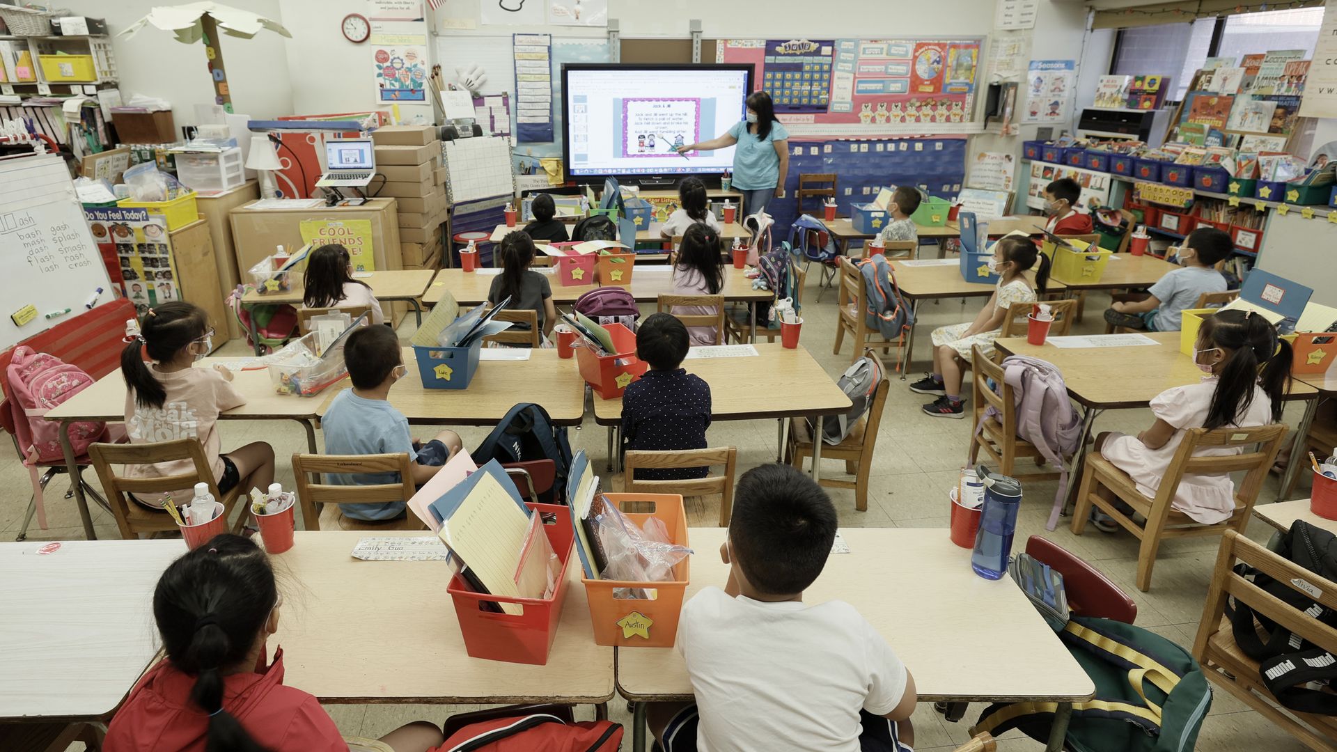 A classroom in New York City on July 22.