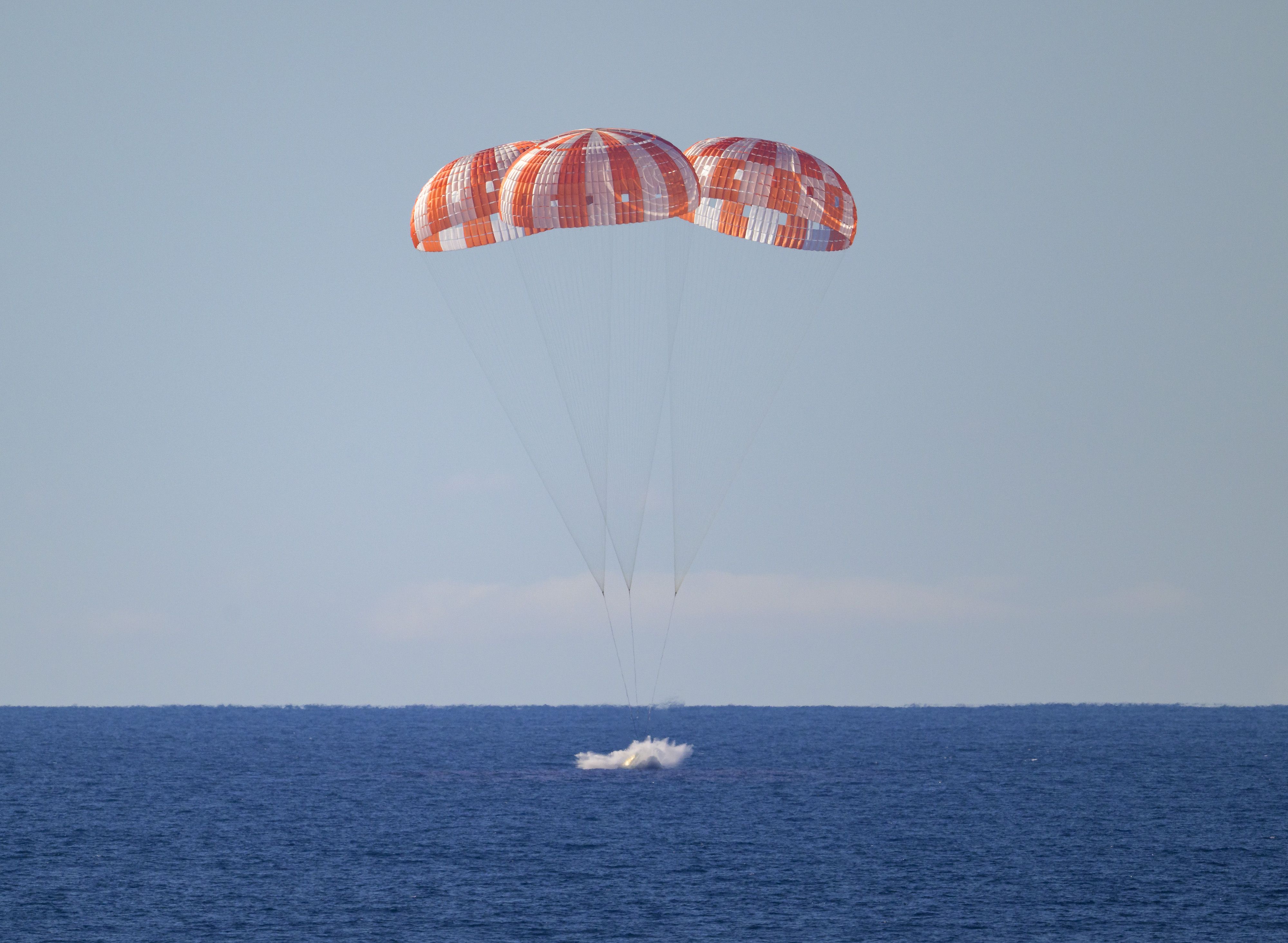 NASA's Orion spacecraft lands in the Pacific Ocean off the coast of California yesterday