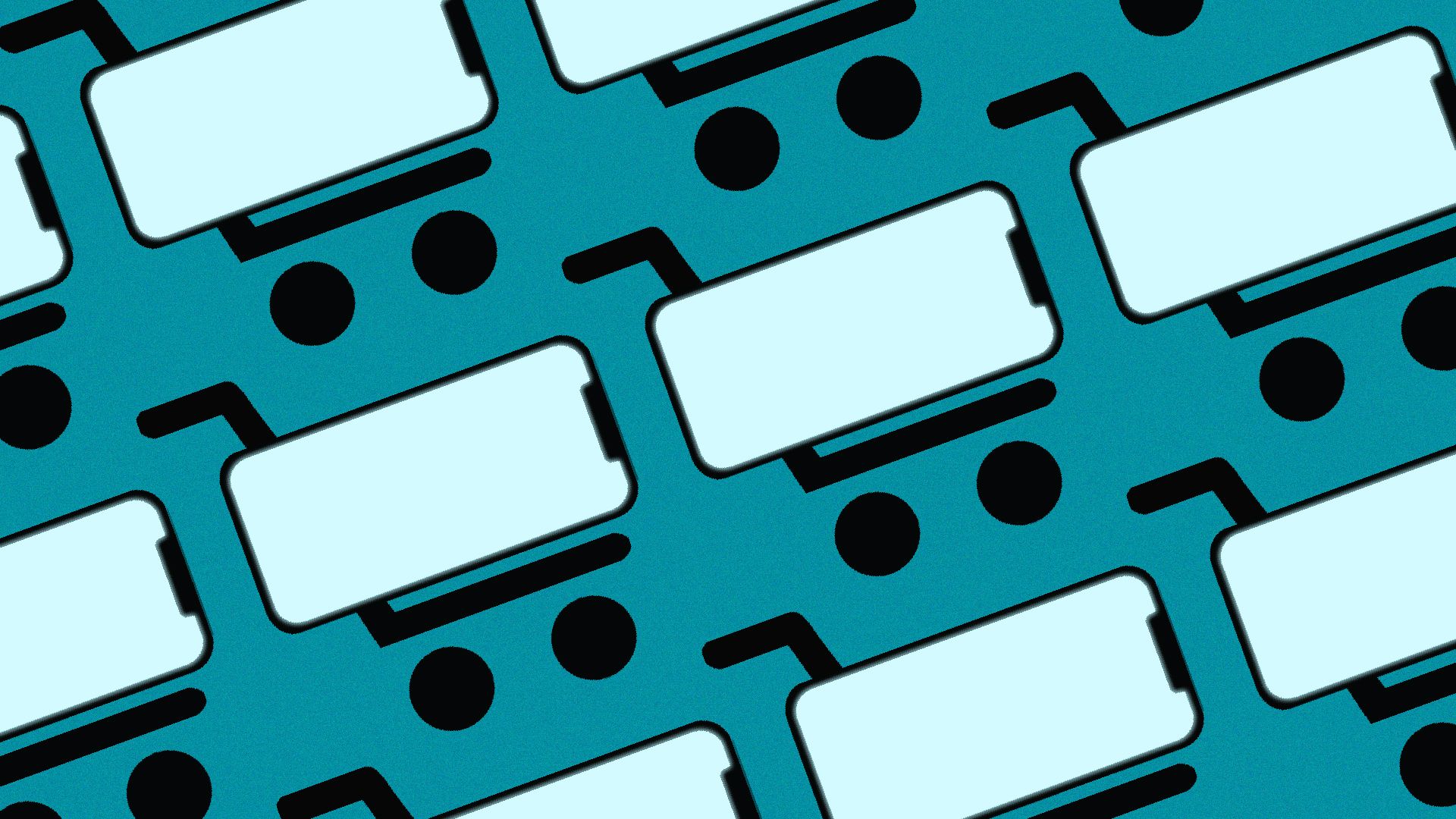 a pattern of shopping cart icons made from iphones