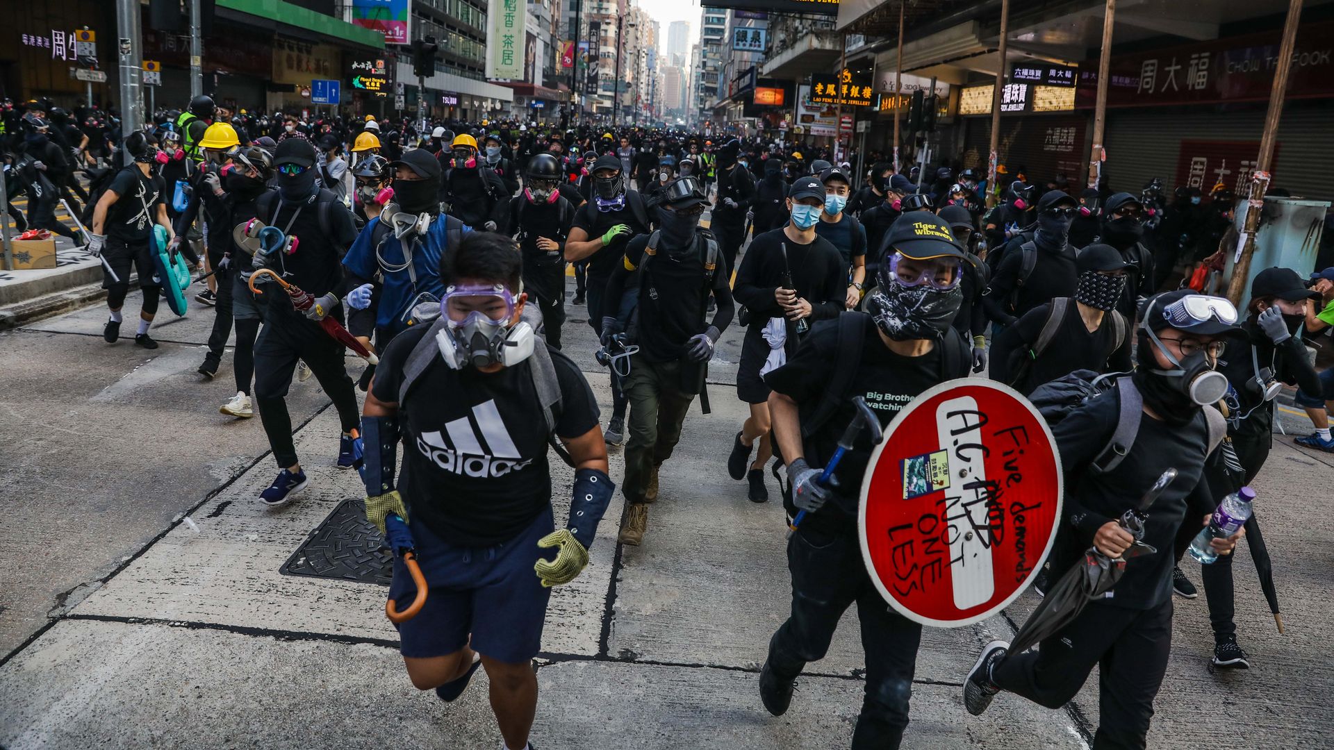 Pro-democracy protestors in Hong Kong.