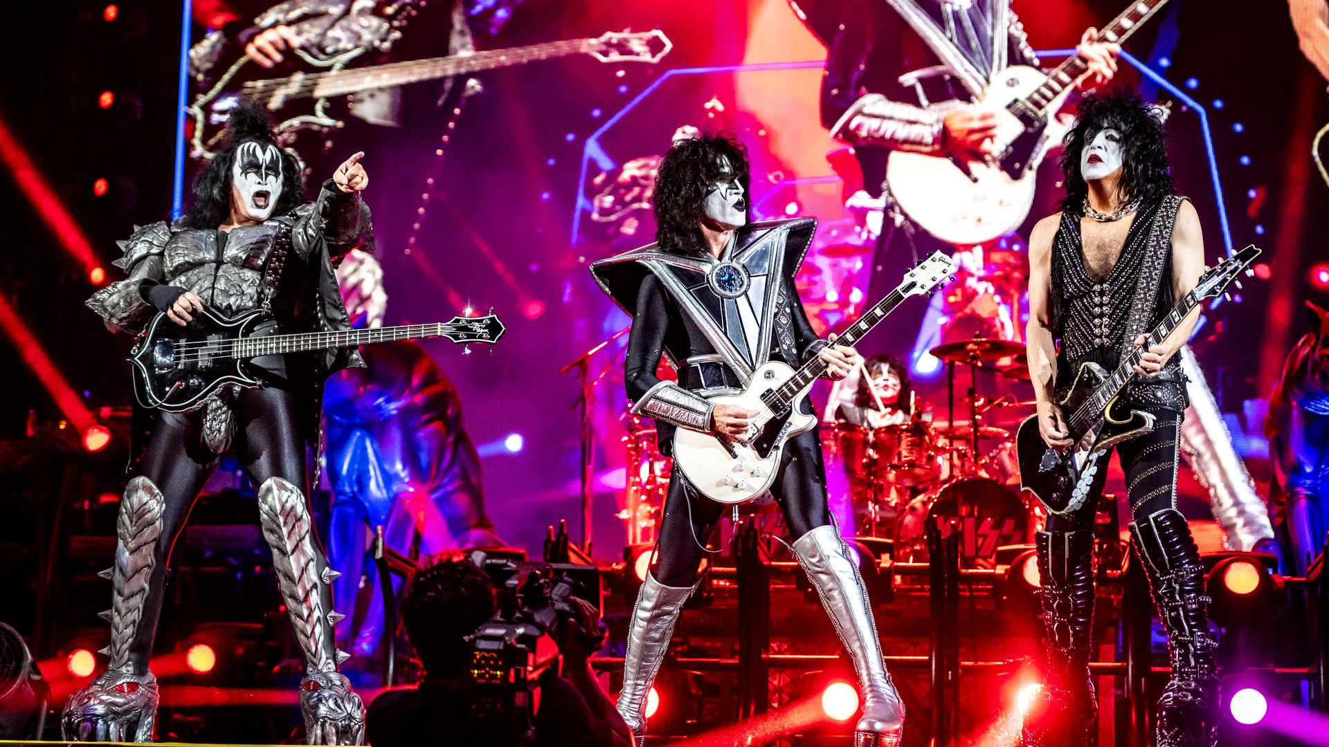 KISS performs on stage