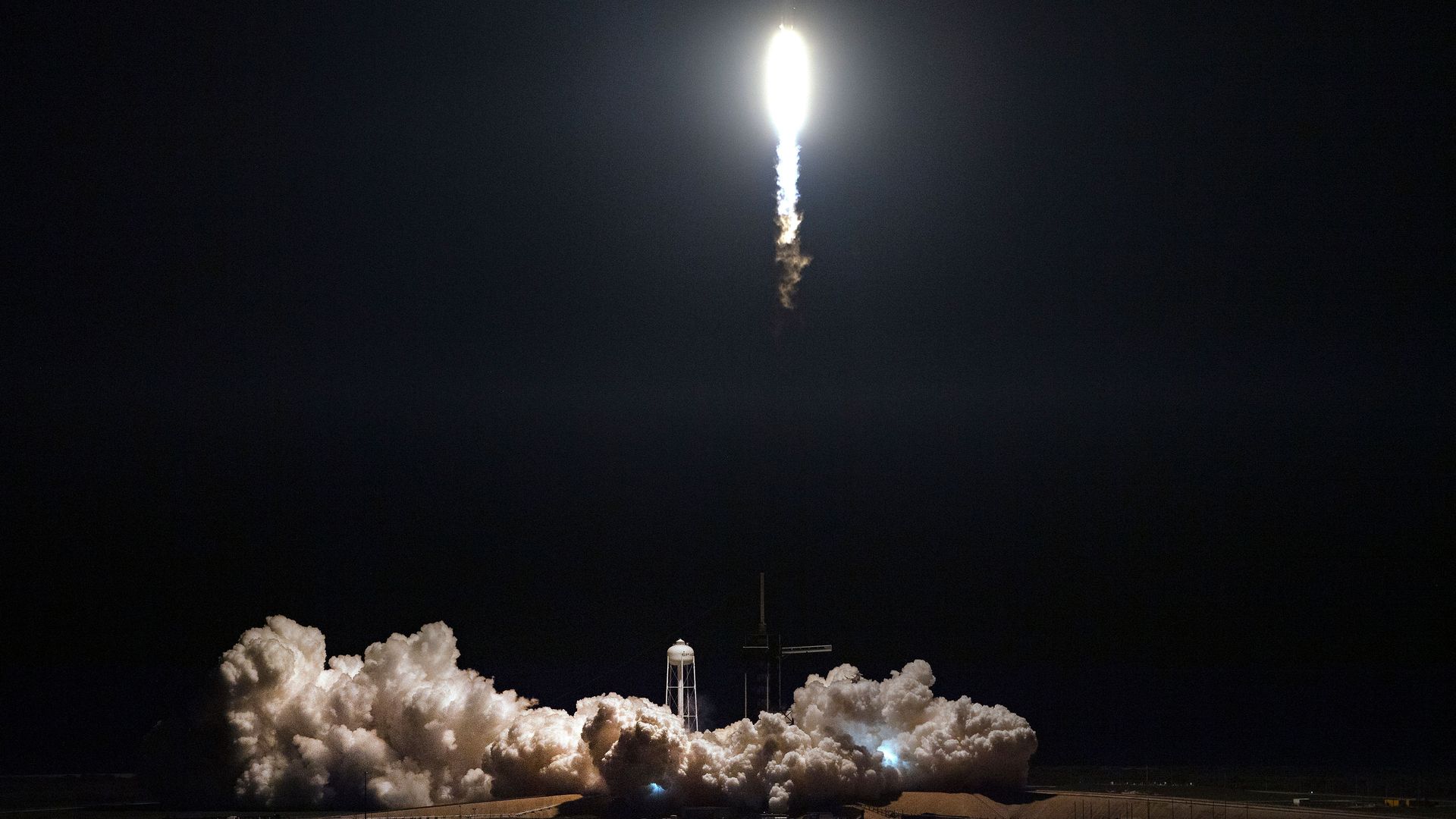 SpaceX Falcon 9 rocket with the company's Crew Dragon spacecraft onboard takes off during the Demo-1 mission, at the Kennedy Space Center in Florida