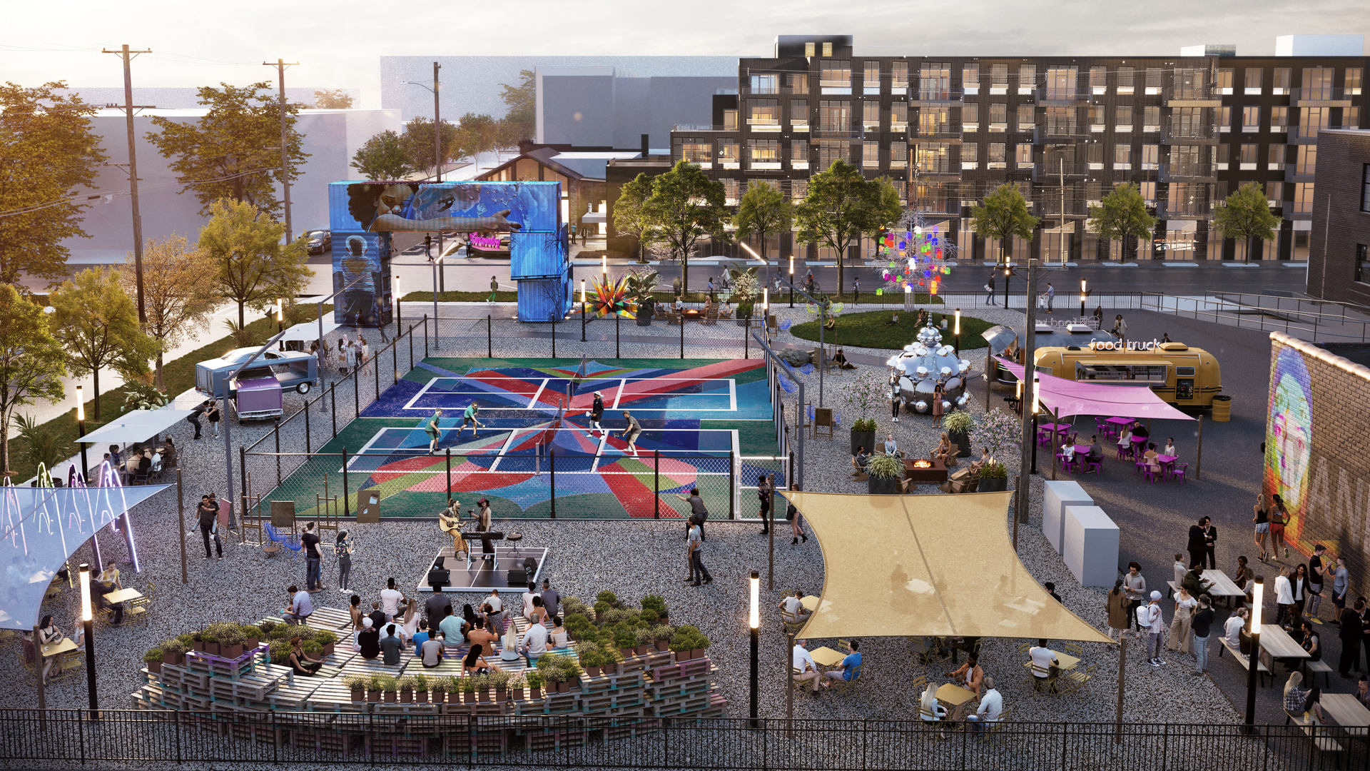 A rendering of an overview of the new Gravity Experience Park