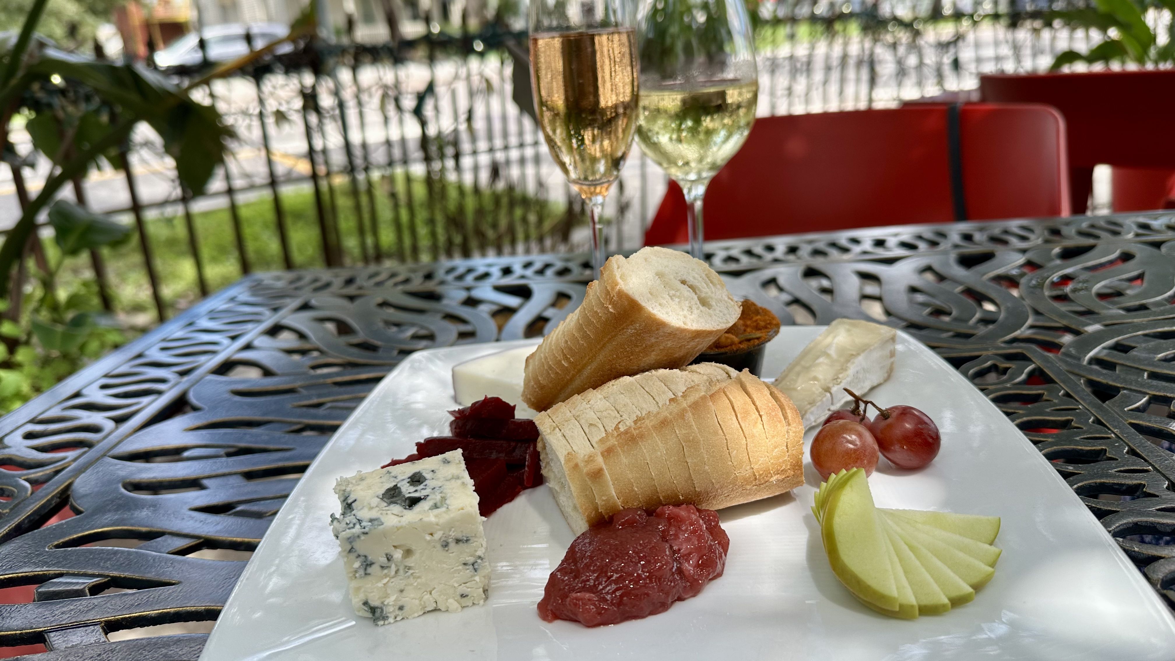 Photo shows a cheese board.