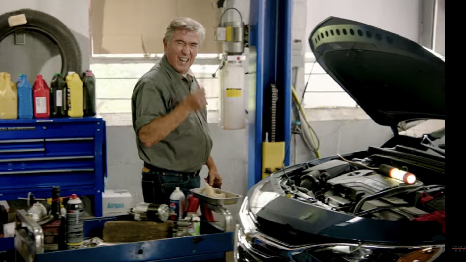 Mechanic working on car