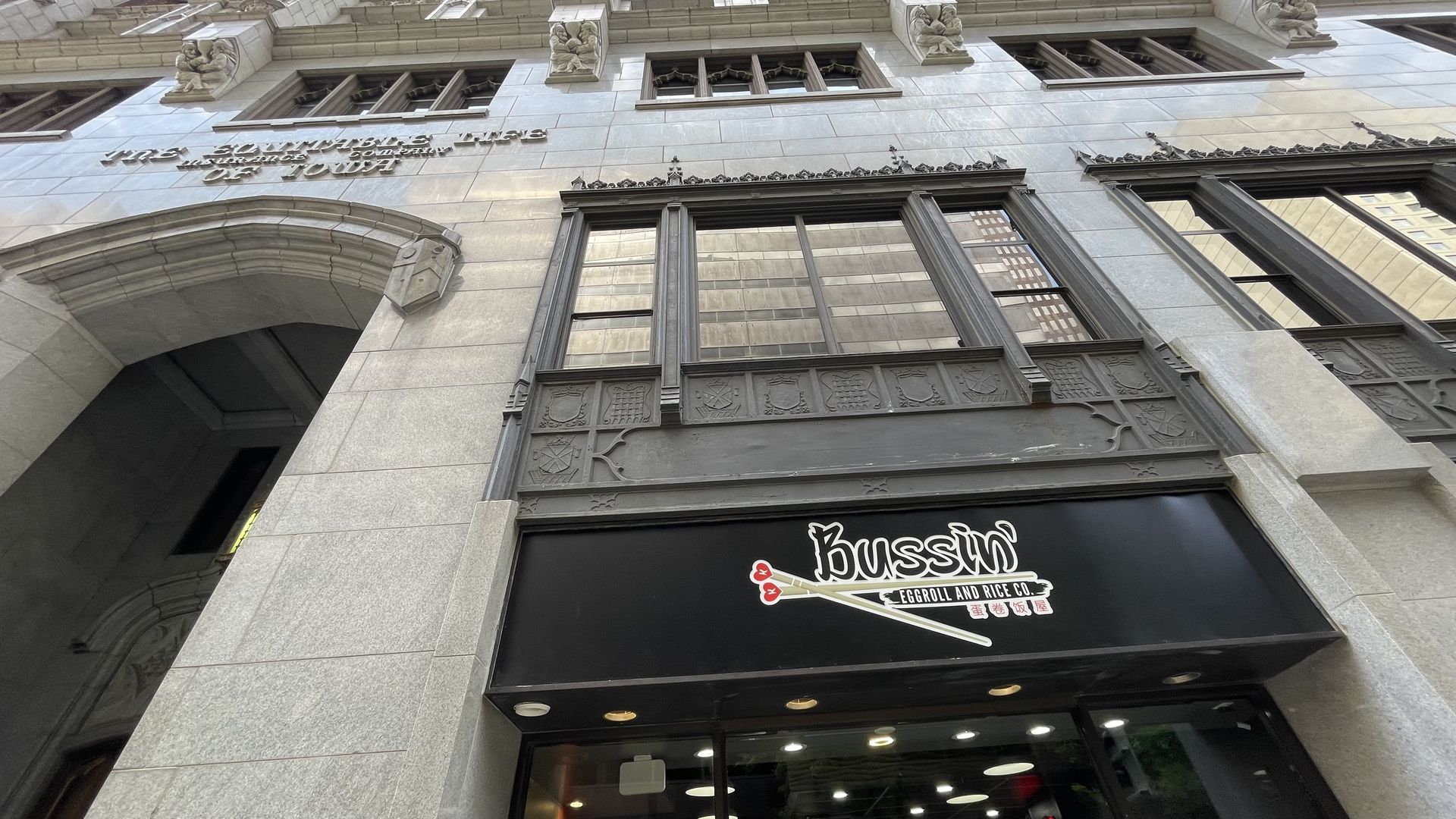 A photo of the front of Bussin' Eggroll Co.