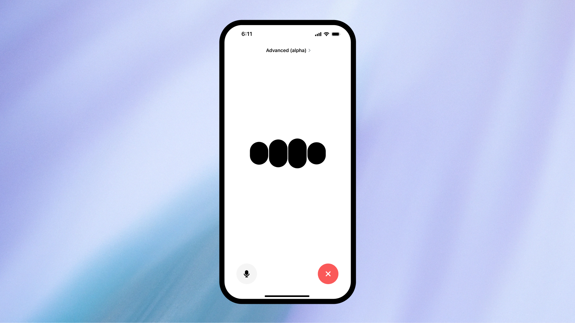 Phone with ChatGPT's new voice feature interface on the screen.
