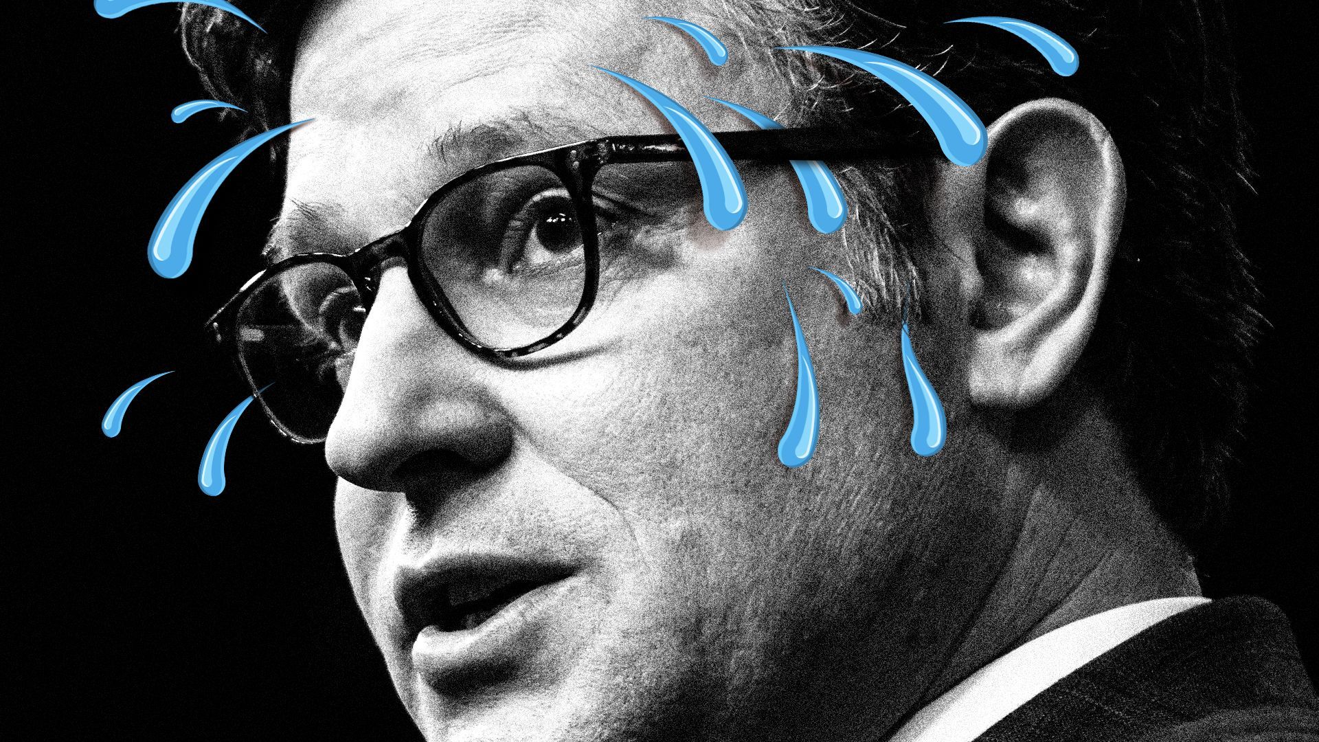 Photo Illustration of Mike Johnson with cartoon sweat droplets