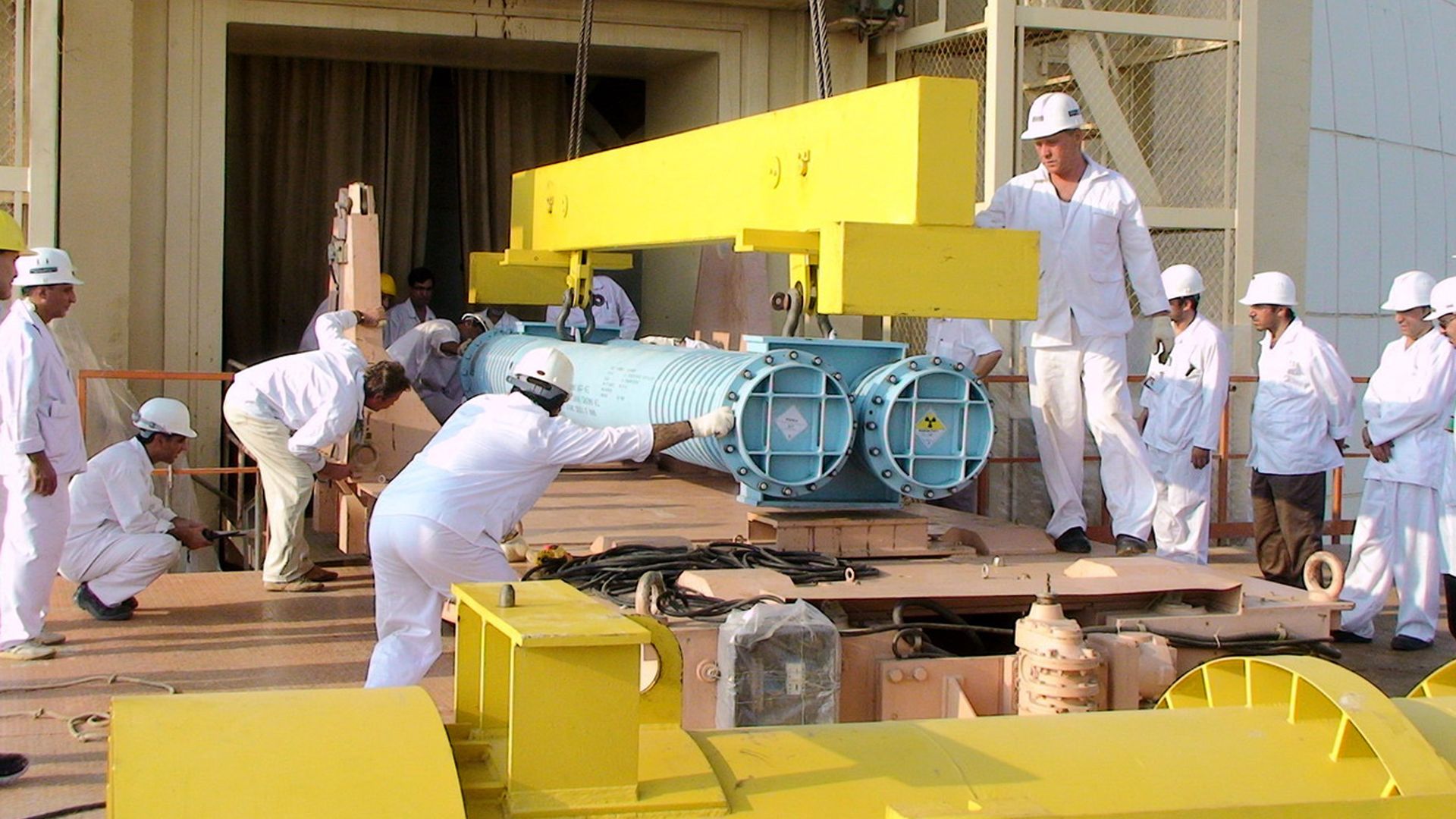 A view of the reactor building at the Russian-built Bushehr nuclear power plant as the first fuel is loaded, on August 21, 2010 in Bushehr, southern Iran.