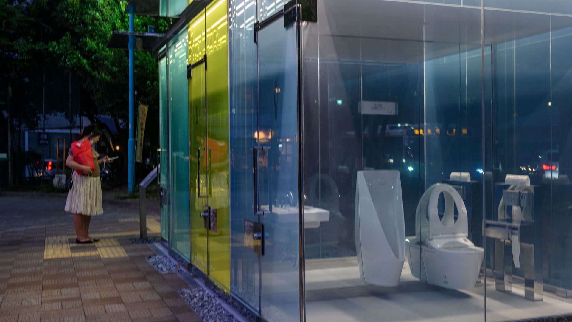 Shigeru Ban's transparent Tokyo Toilets
