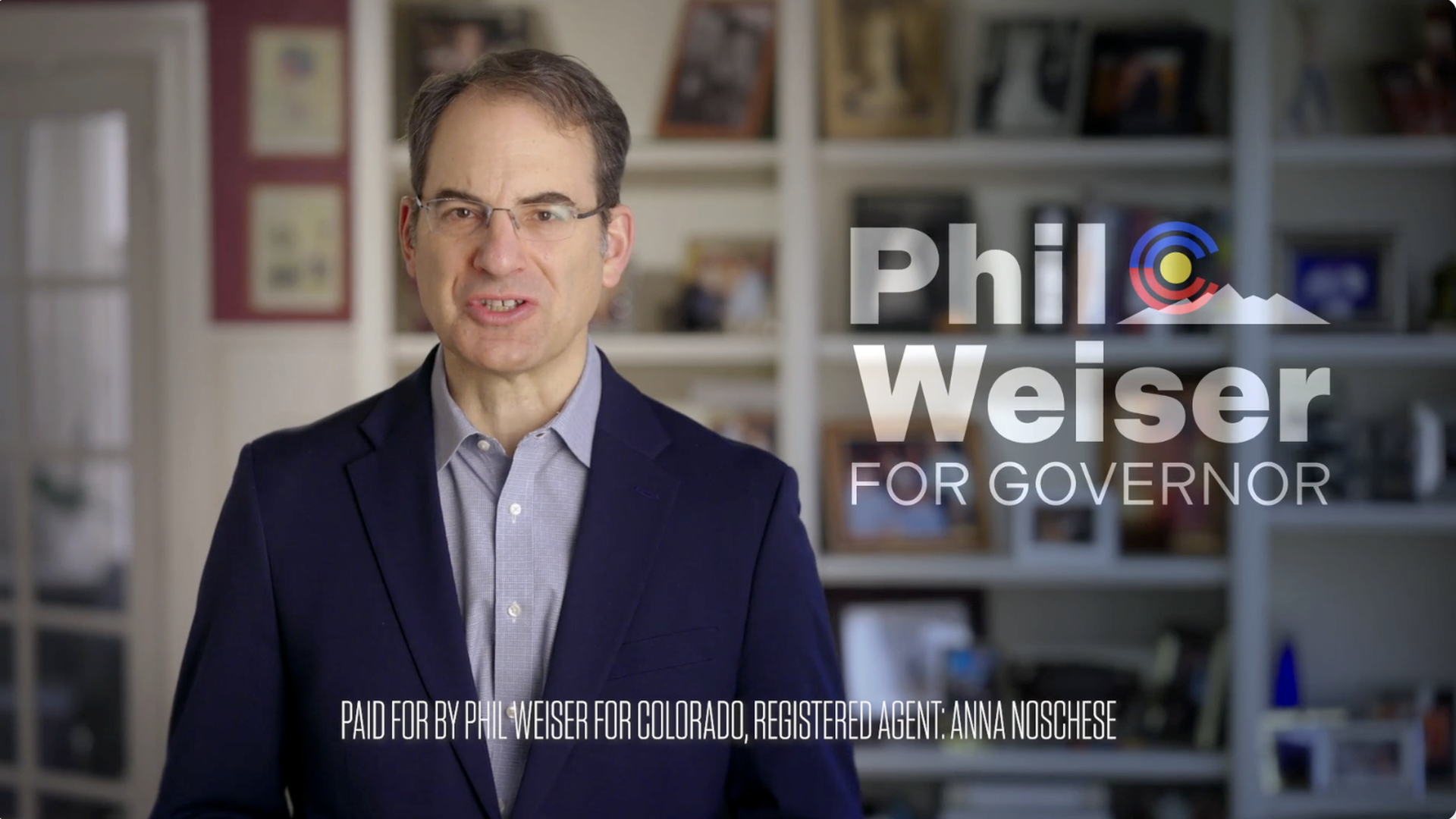 A screenshot from Phil Weiser's first campaign commercial in the governor's race.