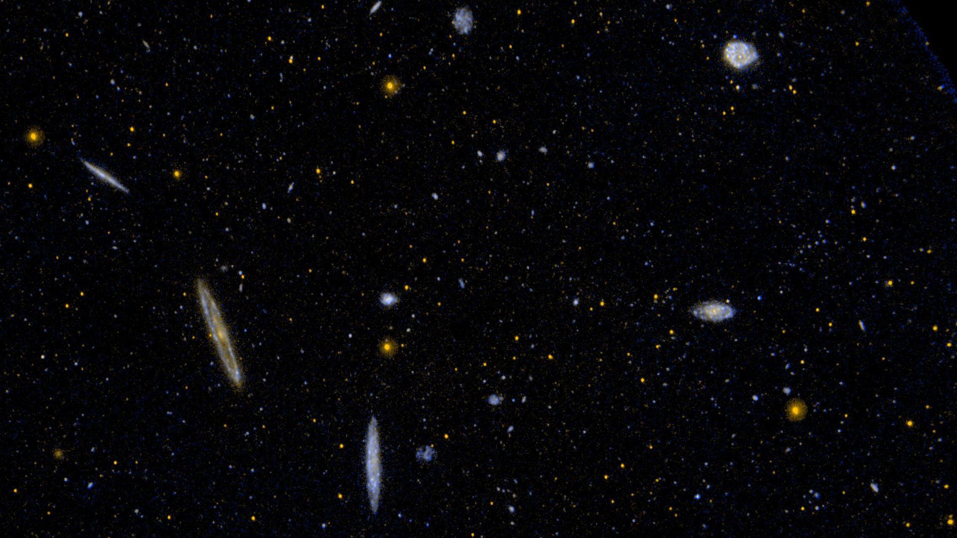 A view of part of the Virgo cluster of galaxies.