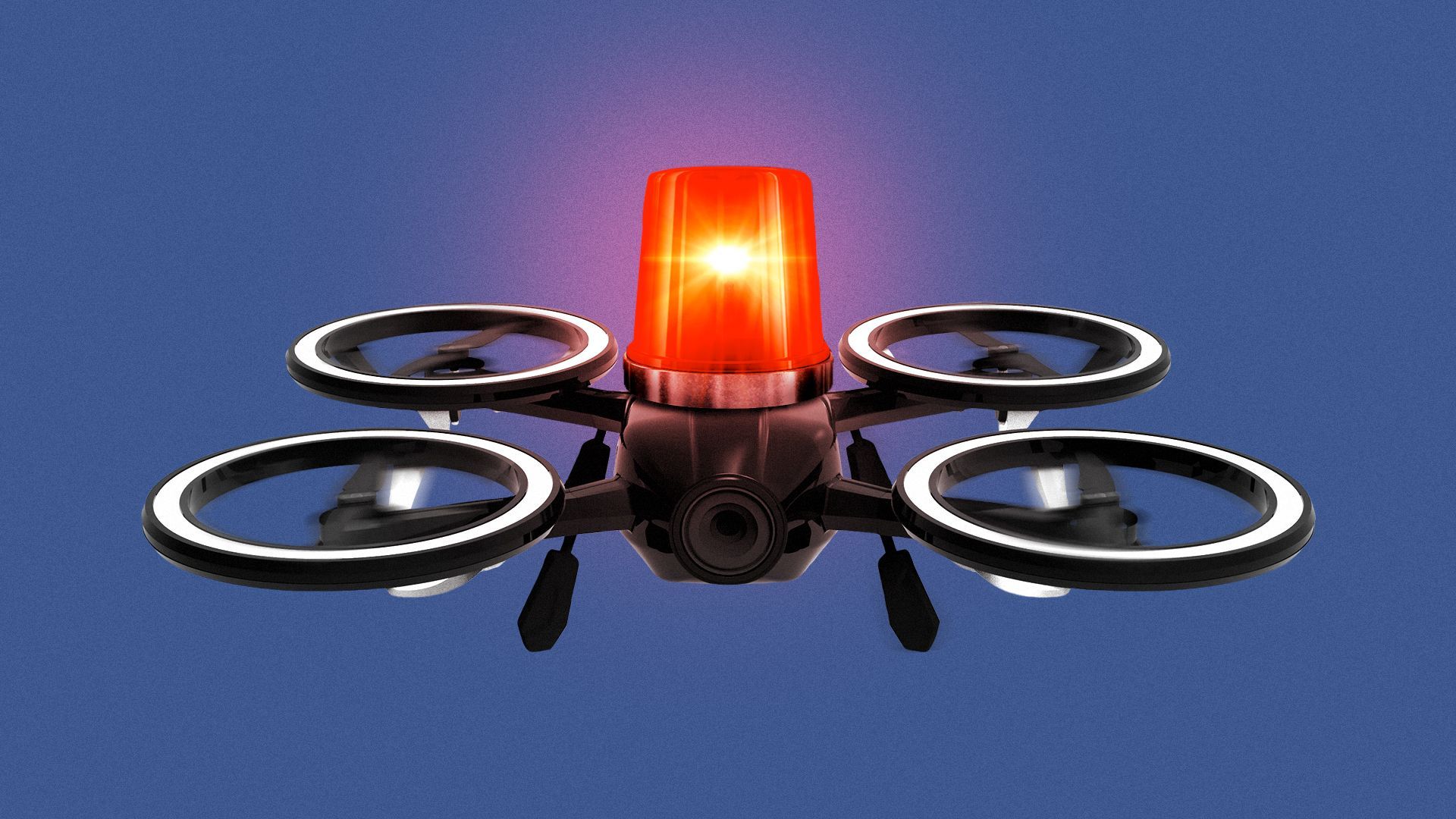 Illustration of a police light on a drone.