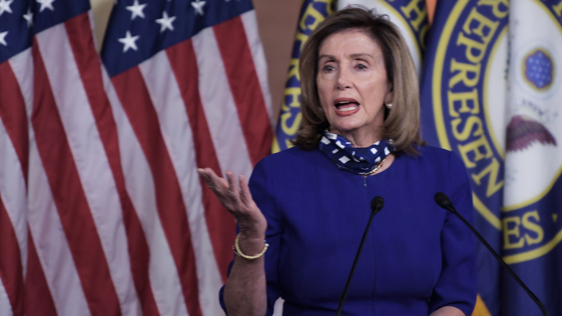 House Speaker Nancy Pelosi hold a weekly press conference today on August 27