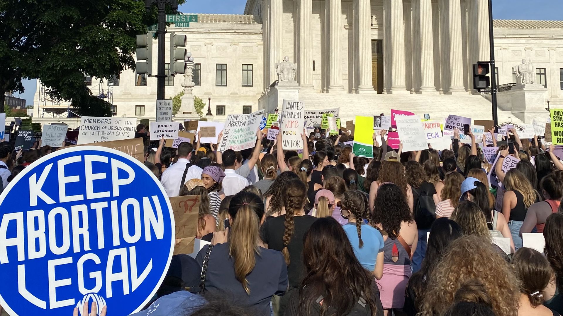 A protest in front of the Supreme Court. 