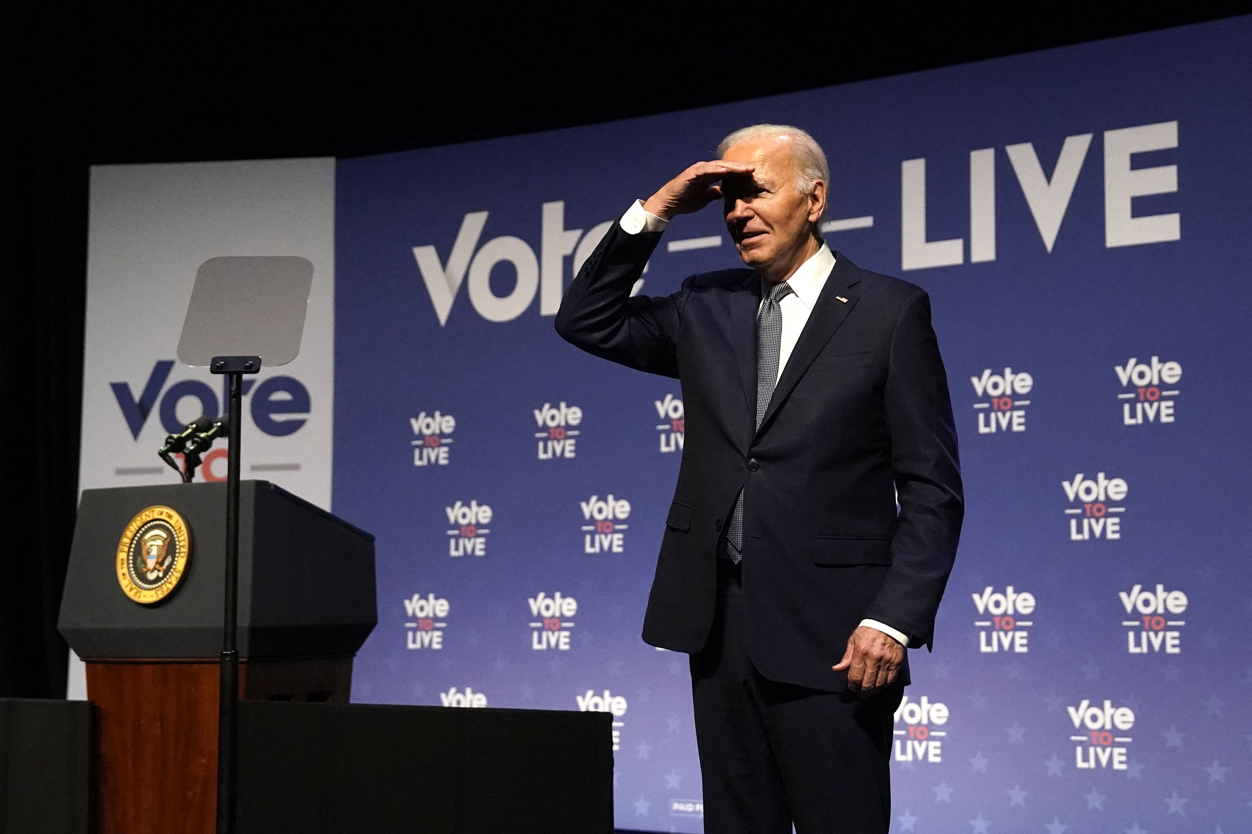 President Biden during the Vote To Live Properity Summit at the College of Southern Nevada in Las Vegas yesterday.