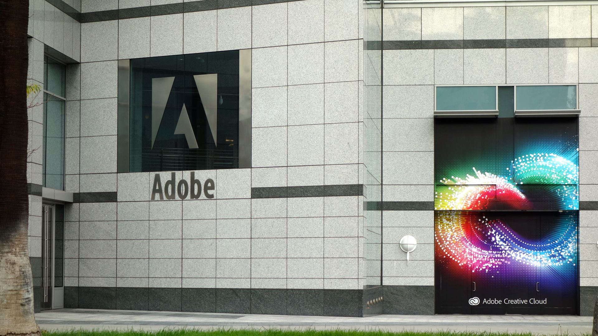 Adobe logo on an exterior wall