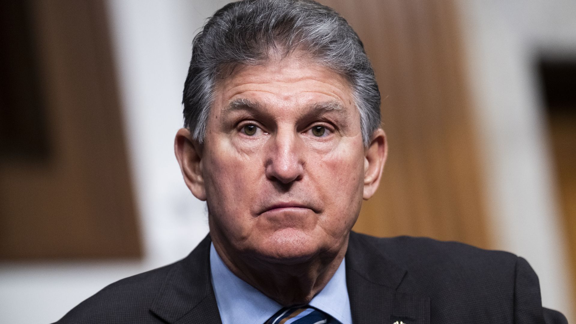Sen. Joe Manchin, D-W.Va., attends the Senate Armed Services Committee hearing.