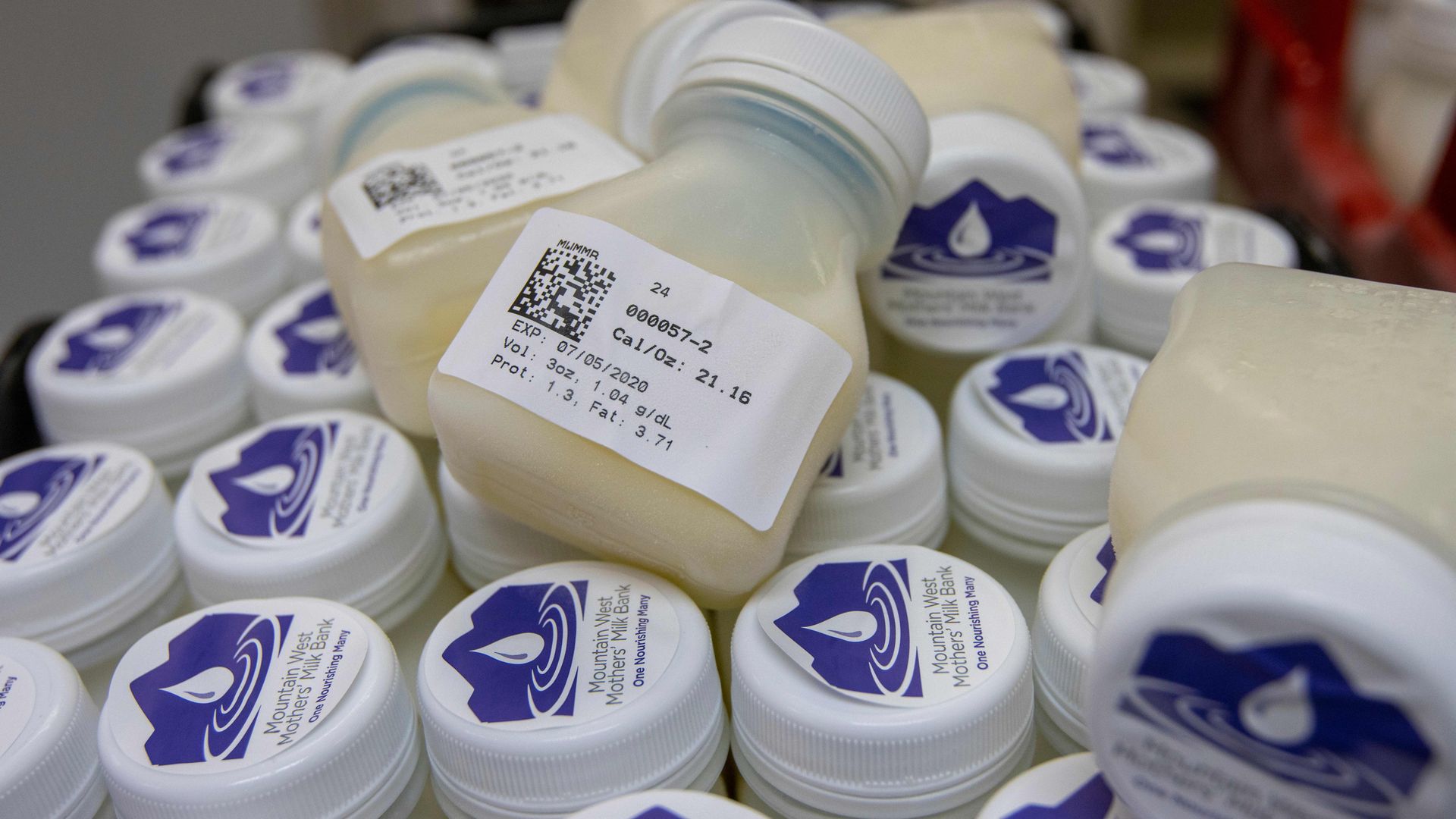 Breast milk at the Mountain West Mothers Milk Bank in Salt Lake City, Utah.