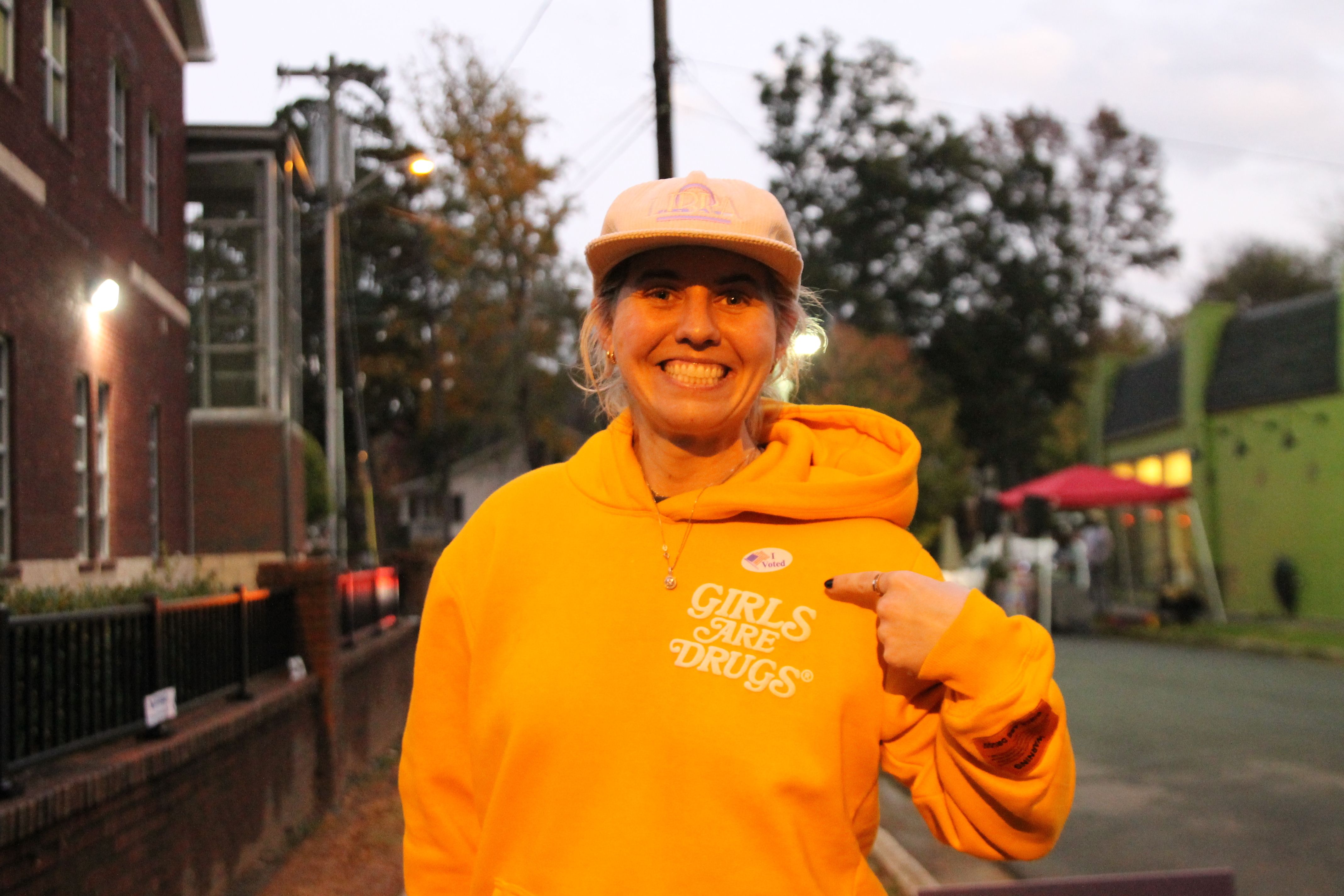 voter Alexandra De Gravelle in Charlotte on Election Day 2024