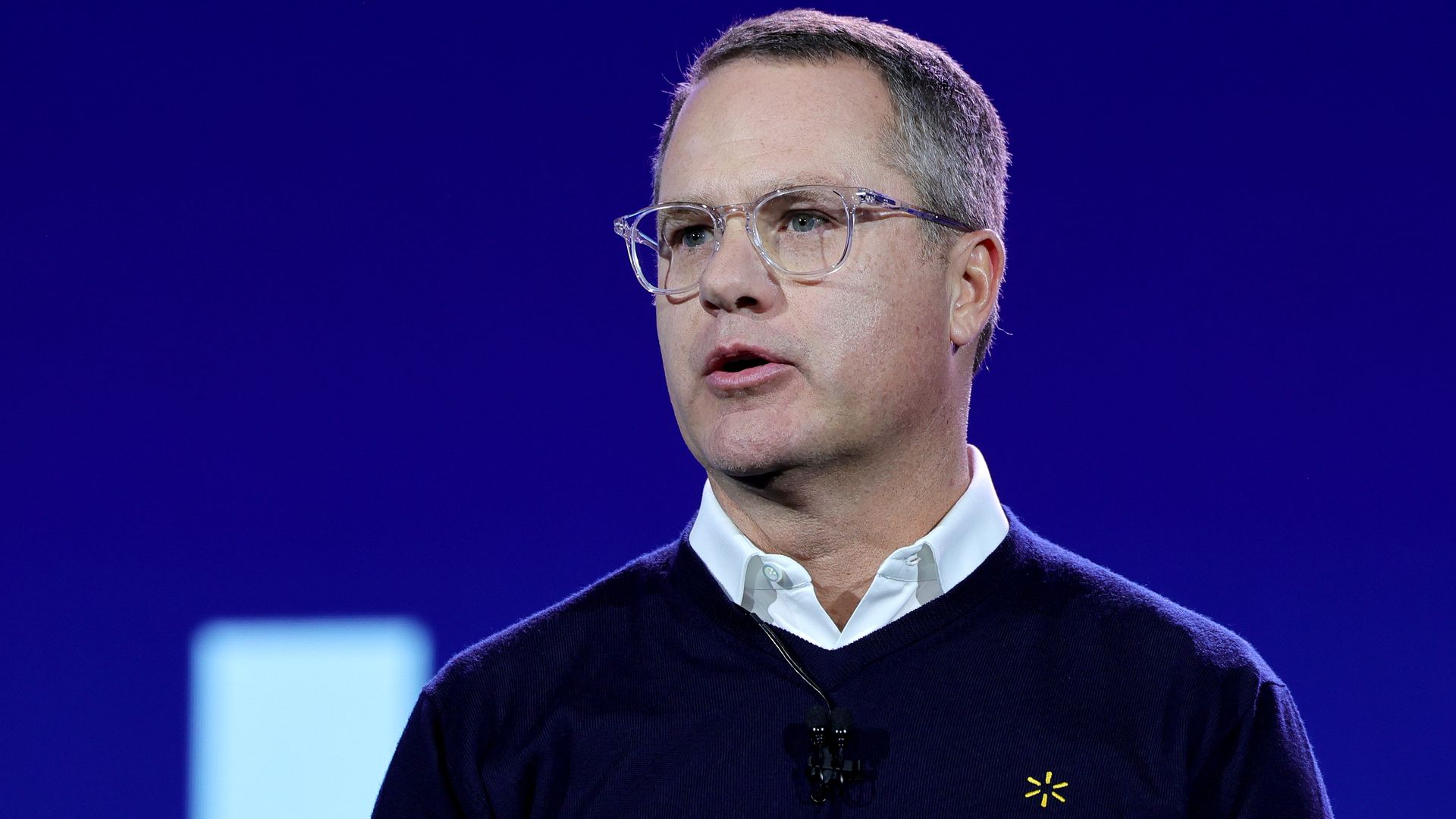 Walmart Inc. President and CEO Doug McMillon delivers a keynote address during CES 2024 in Las Vegas. Photo: Ethan Miller/Getty Images