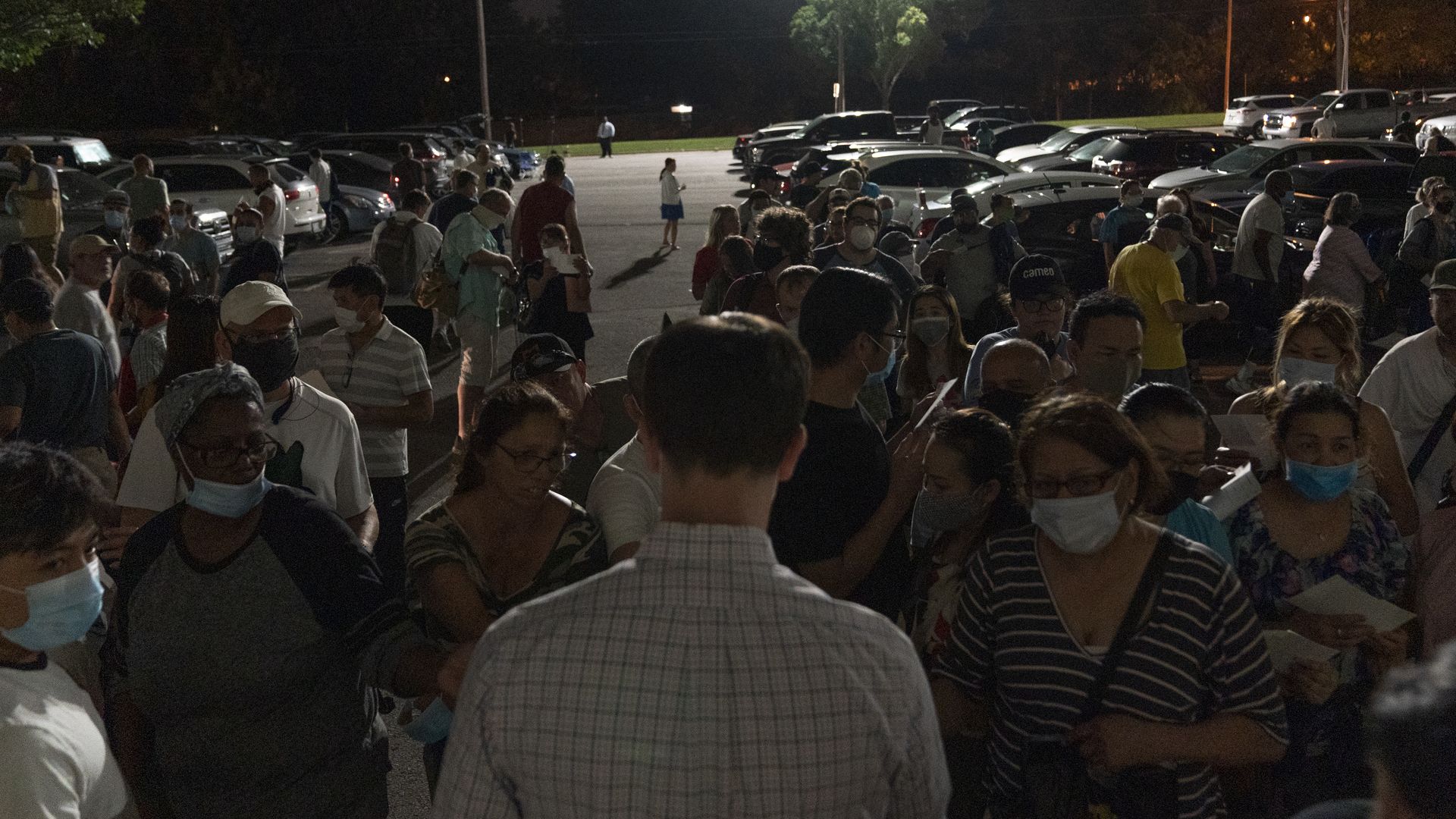 An unemployment line.