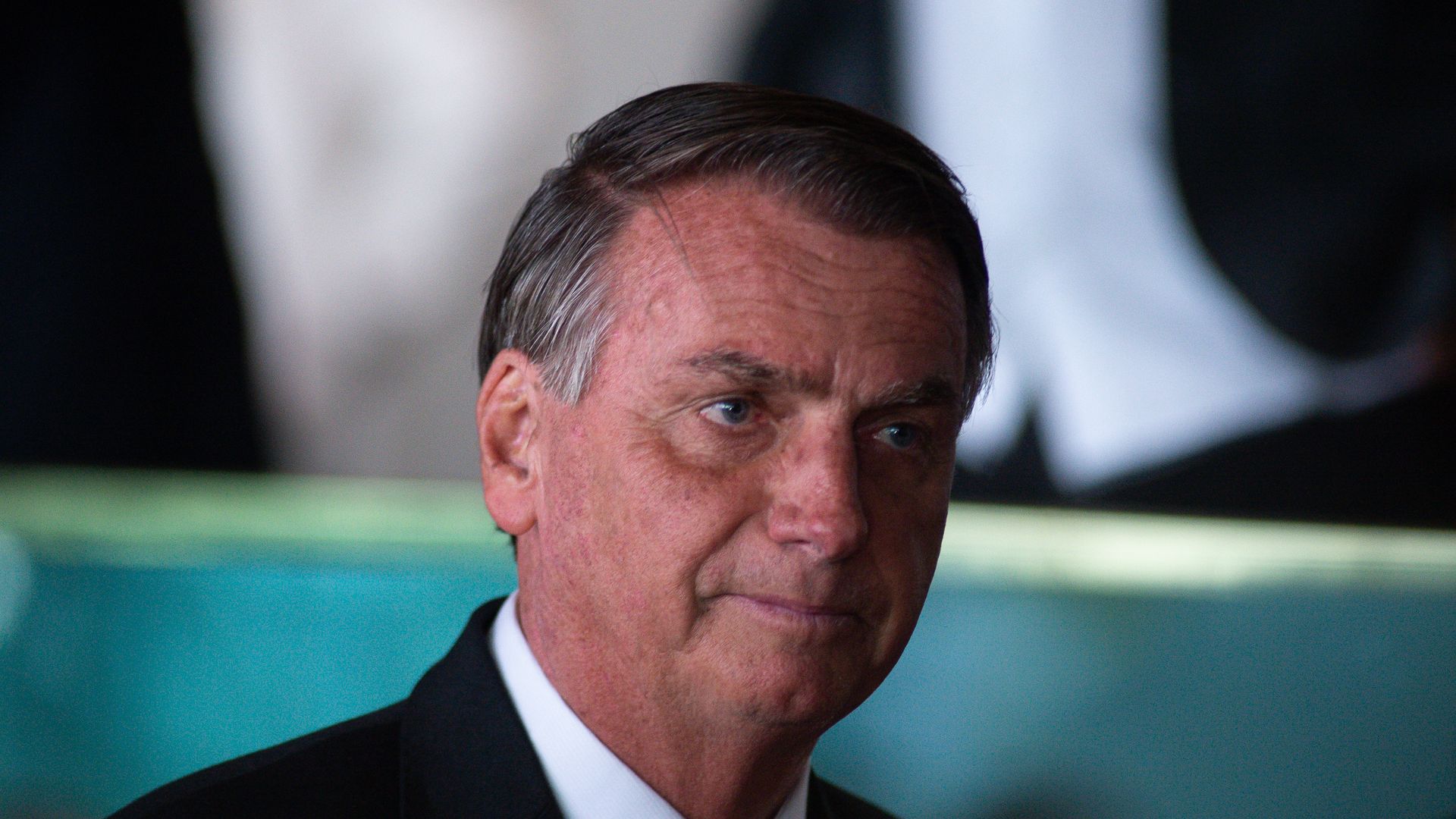 Photo of Jair Bolsonaro with a stern expression on his face