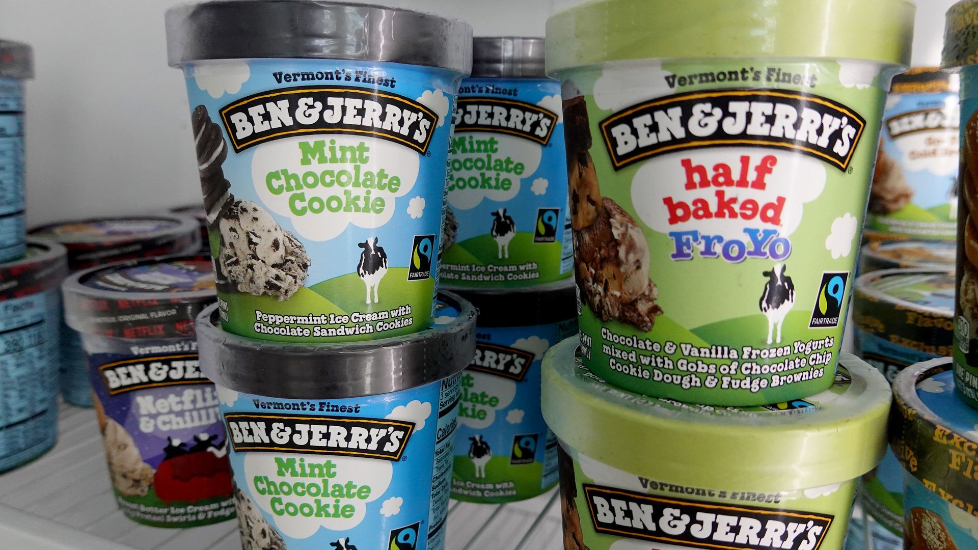 Ben & Jerry's ice cream at the store.