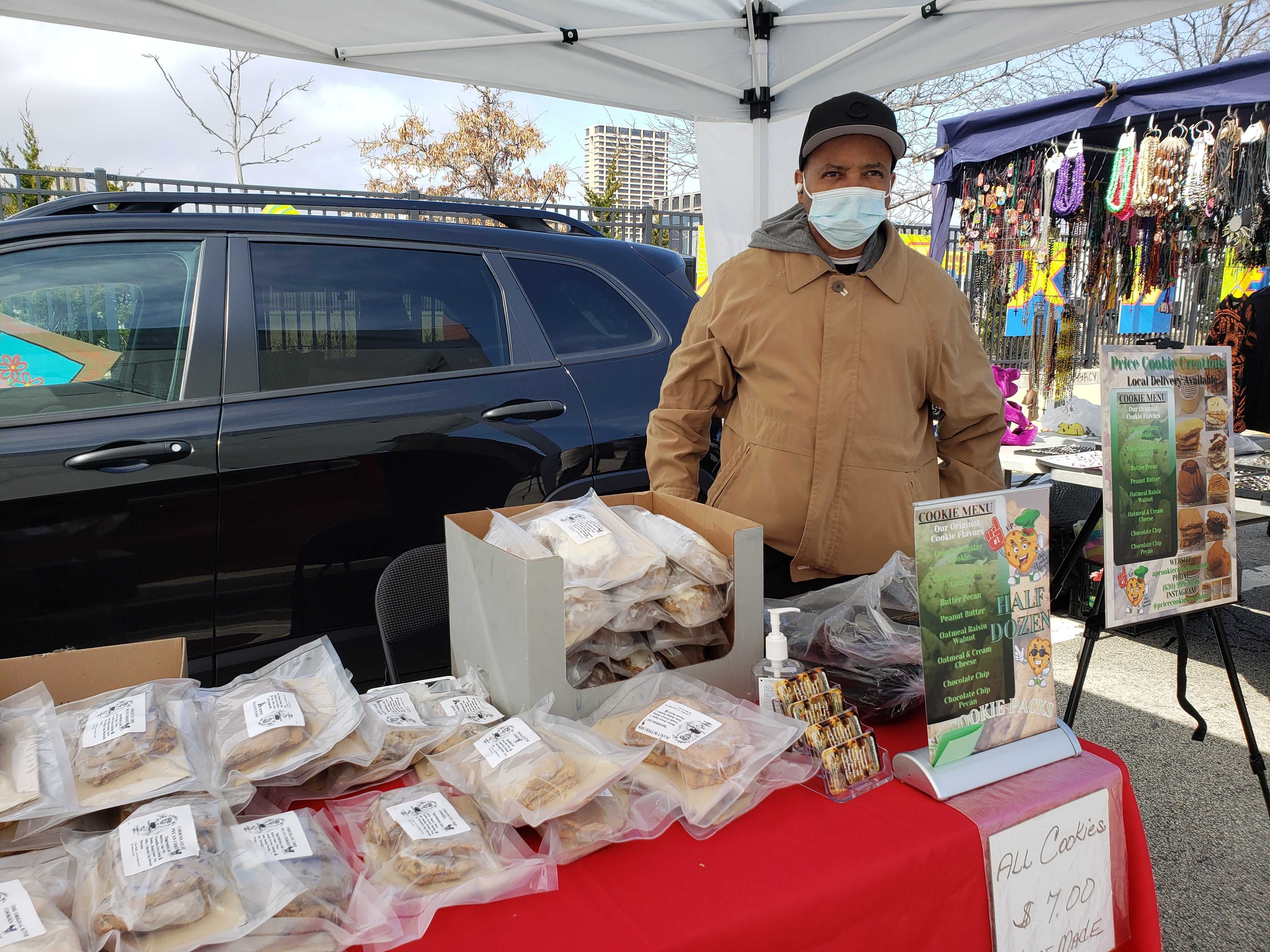 Guy selling cookies