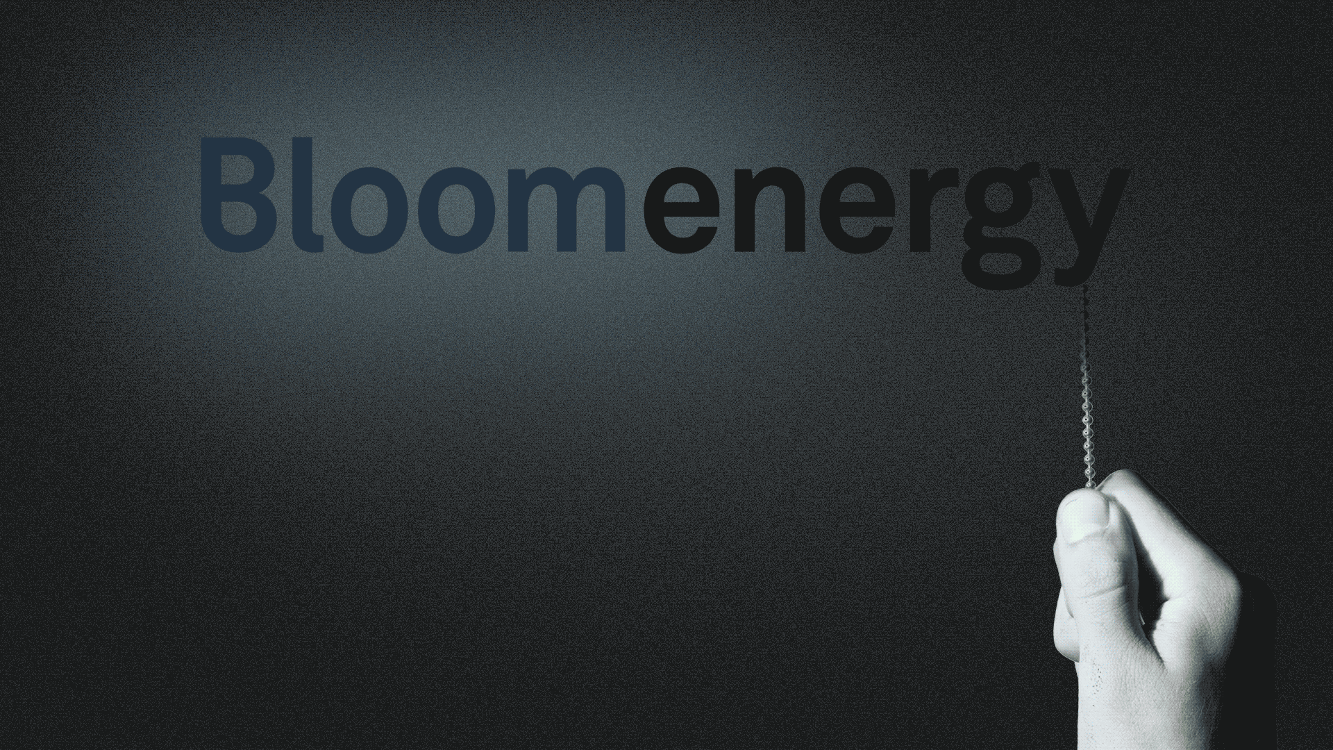 Animated GIF of the Bloomenergy logo being turned off by a hand.