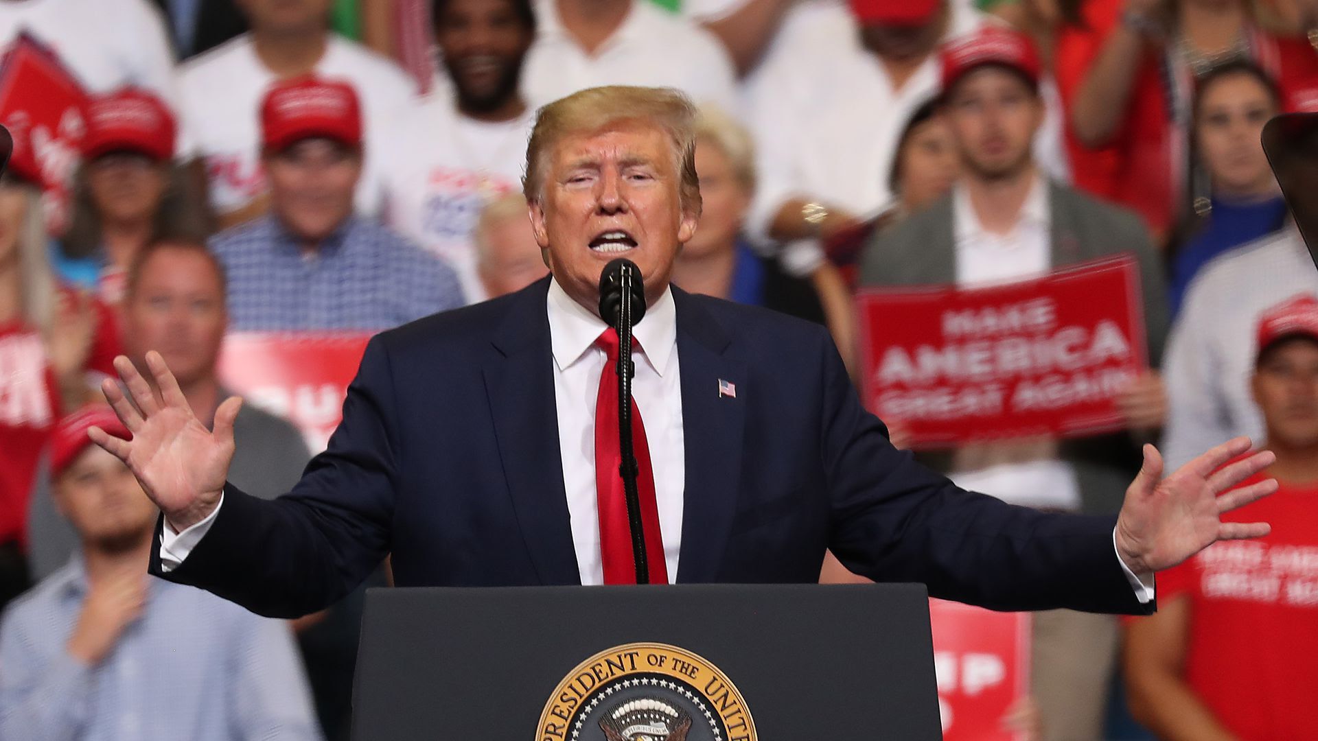 President Trump speaks at a rally