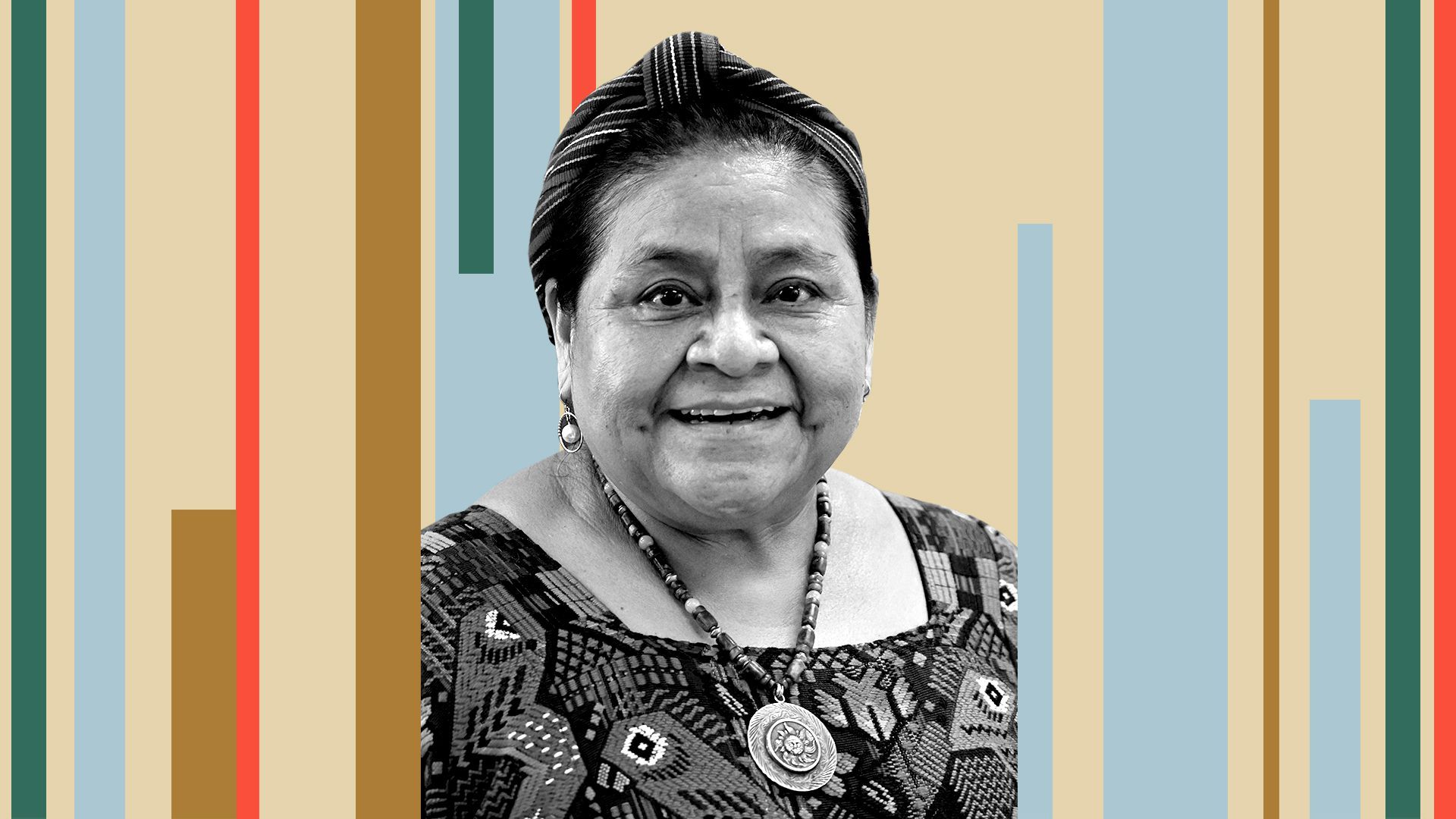 Photo illustration of Rigoberta Menchú