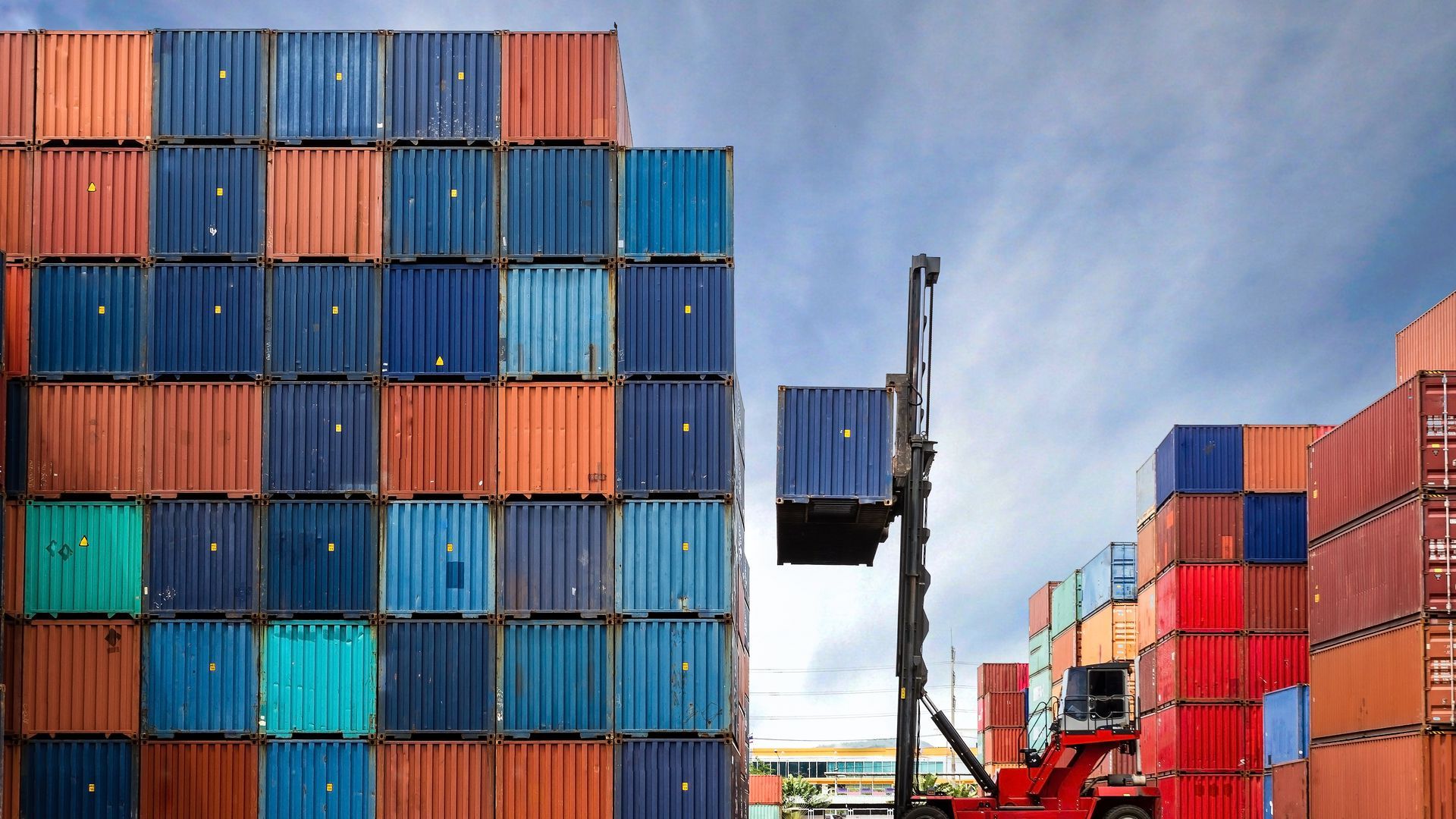 Stacks of cargo containers